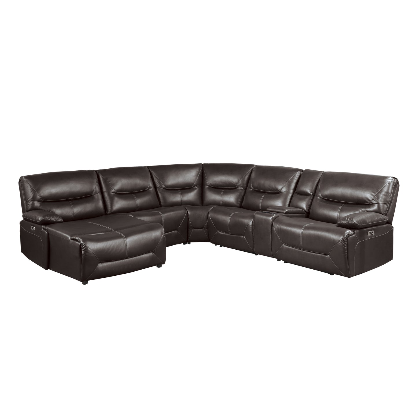 Homelegance Dyersburg Sectional Sofa in Brown 9579BRW-6LCRRPW