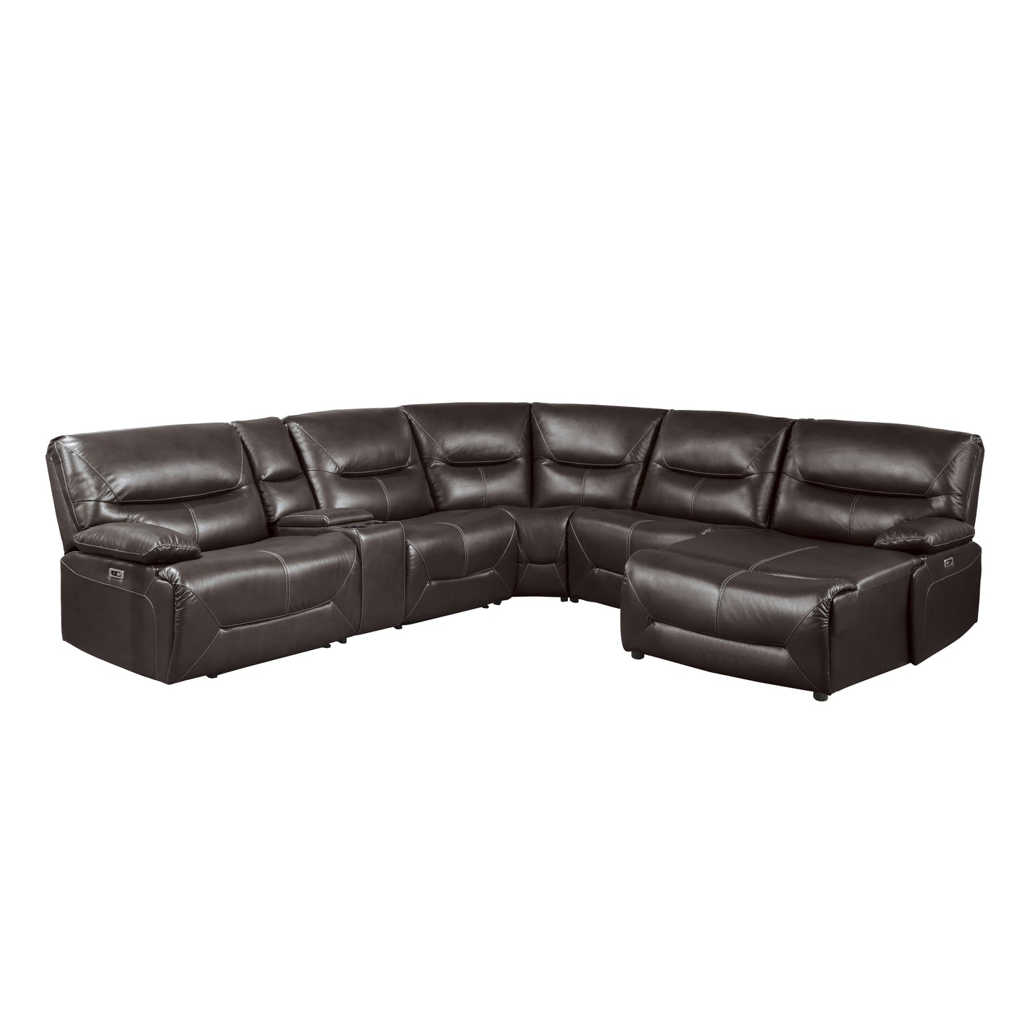 Homelegance Dyersburg Sectional Sofa in Brown 9579BRW-6LRRCPW