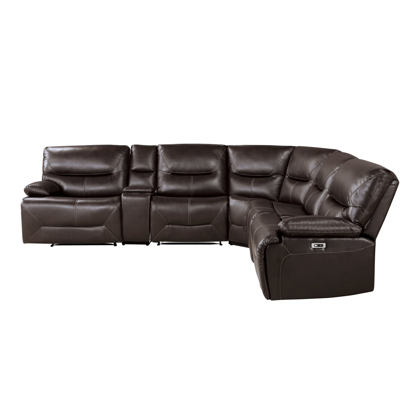 Homelegance Dyersburg Sectional Sofa in Brown 9579BRW-6LRRRPW