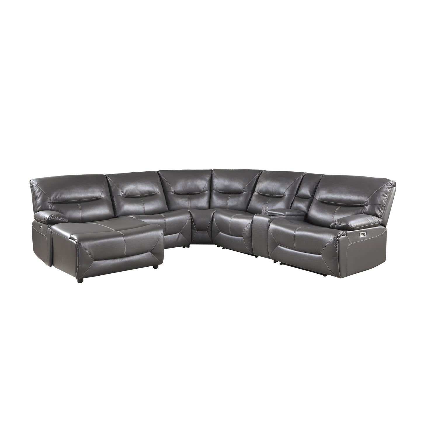 Homelegance Dyersburg Sectional Sofa in Gray 9579GRY-6LCRRPW