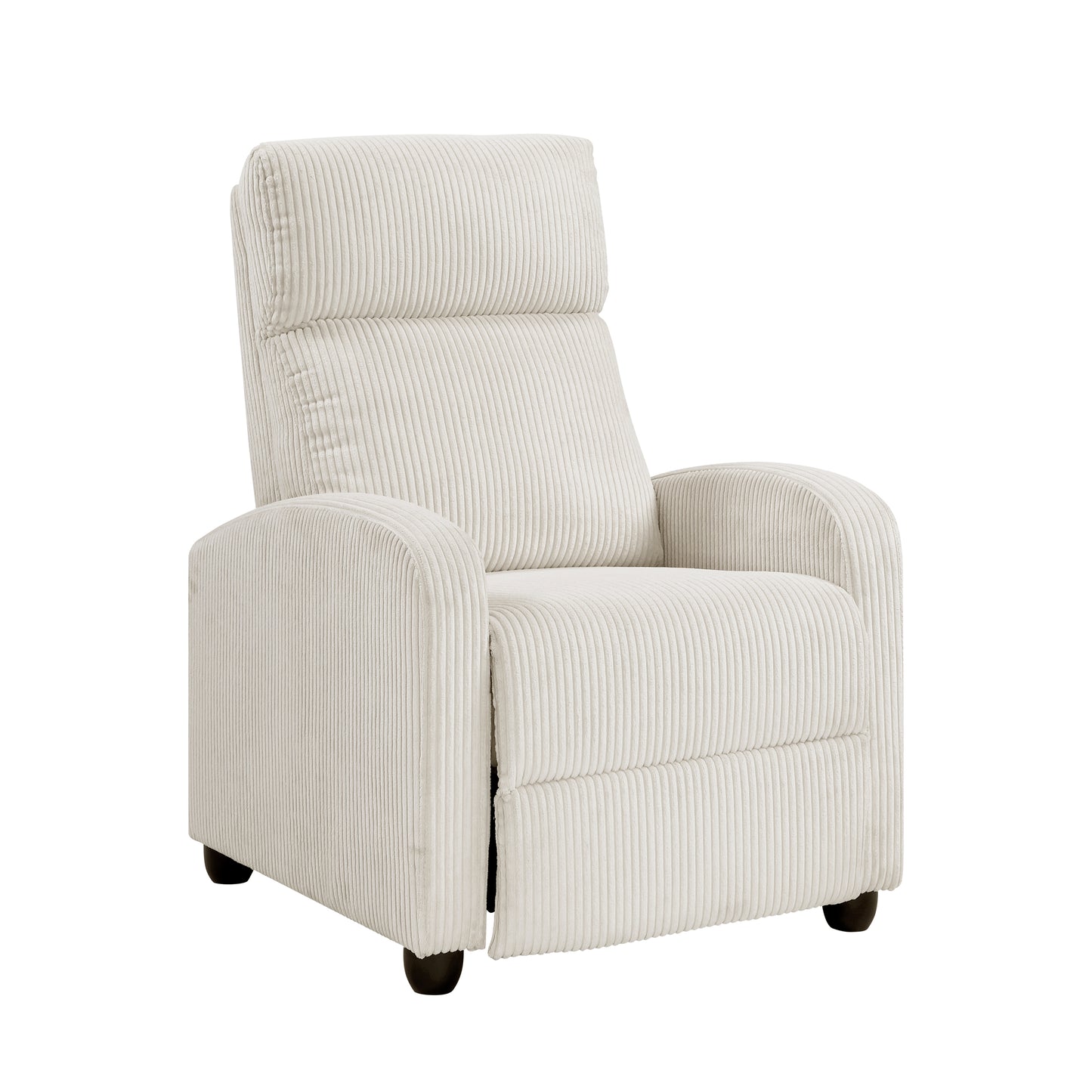 Homelegance Maye Reclining Chair in Beige Corduroy with Push Back Feature 9588BEG-1PB