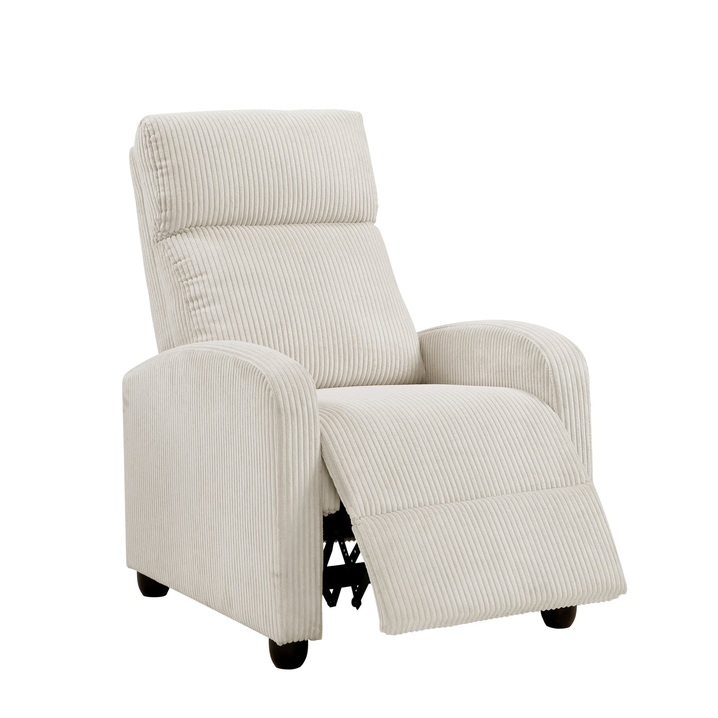 Homelegance Maye Reclining Chair in Beige Corduroy with Push Back Feature 9588BEG-1PB