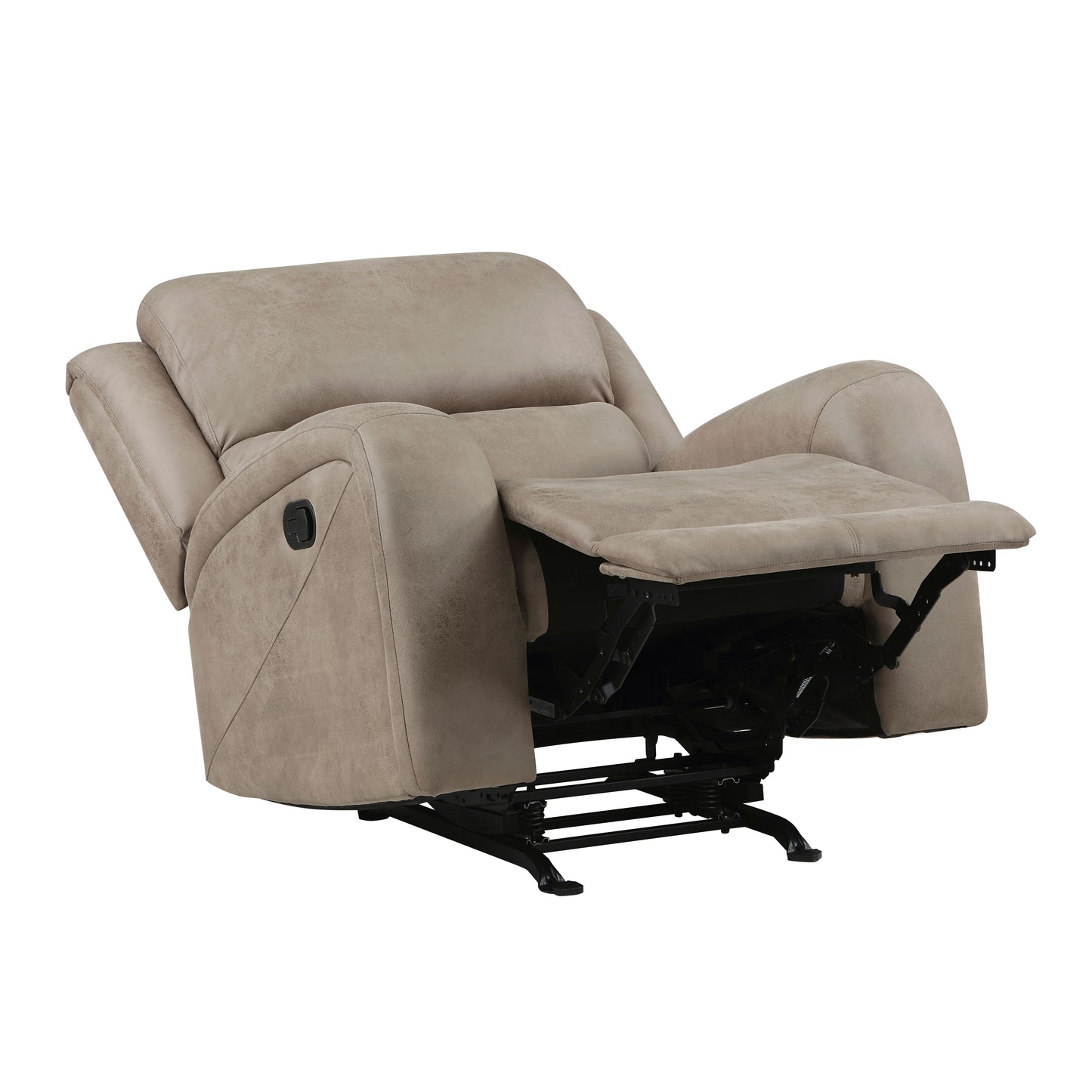 Homelegance Pagosa Recliner Rocker Chair in Brown Polished Microfiber 9601BR-1