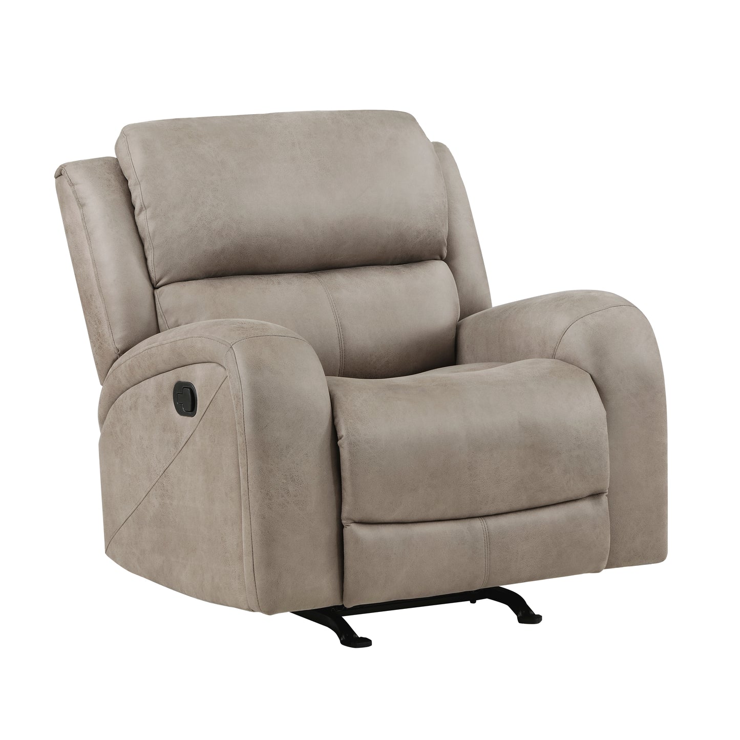 Homelegance Pagosa Recliner Rocker Chair in Brown Polished Microfiber 9601BR-1