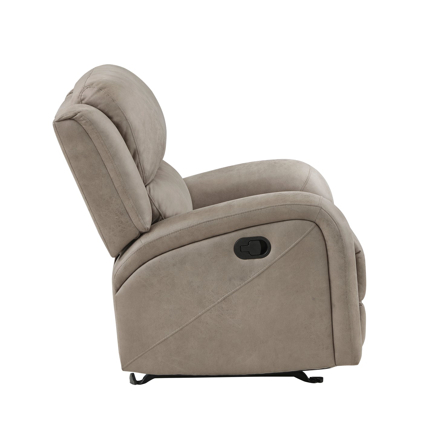 Homelegance Pagosa Recliner Rocker Chair in Brown Polished Microfiber 9601BR-1
