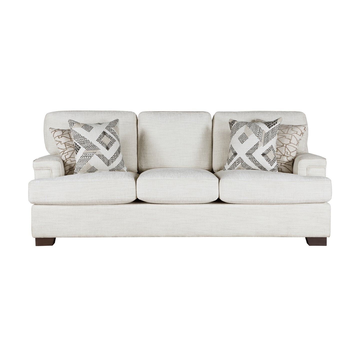 Homelegance Orson Sectional Sofa Cream Chenille with Espresso Legs 9603CR-3