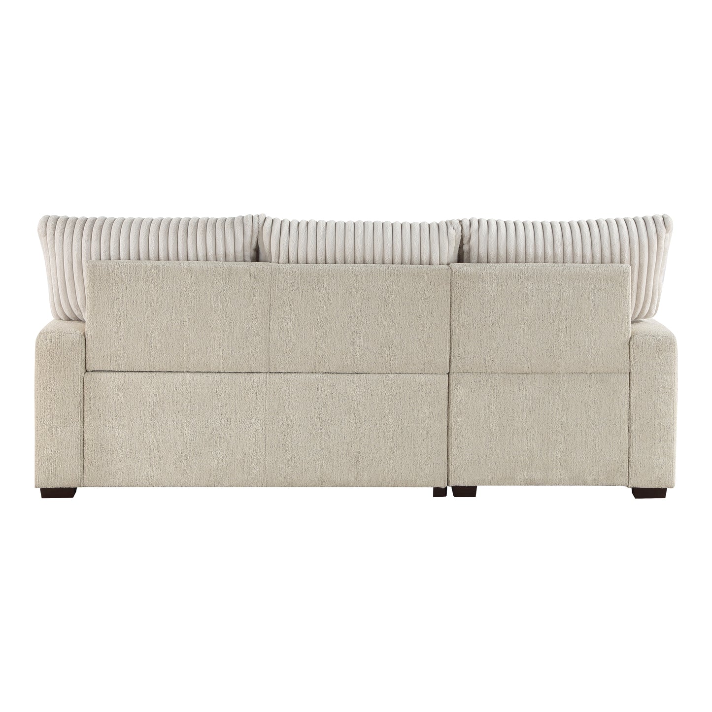 Homelegance Gallatin Sectional Sofa Beige Boucle with Pull-Out Bed 9605BE-2LCRL