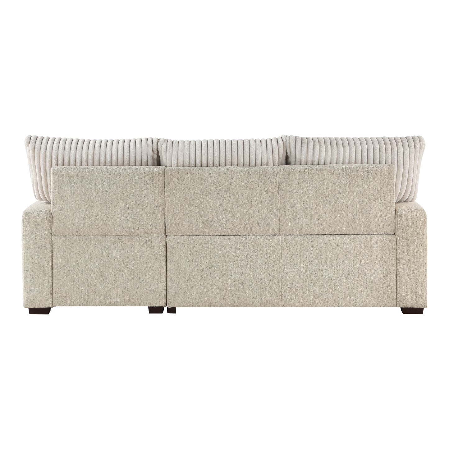 Homelegance Gallatin Sectional Sofa Beige Boucle with Pull-Out Bed 9605BE-2LLRC