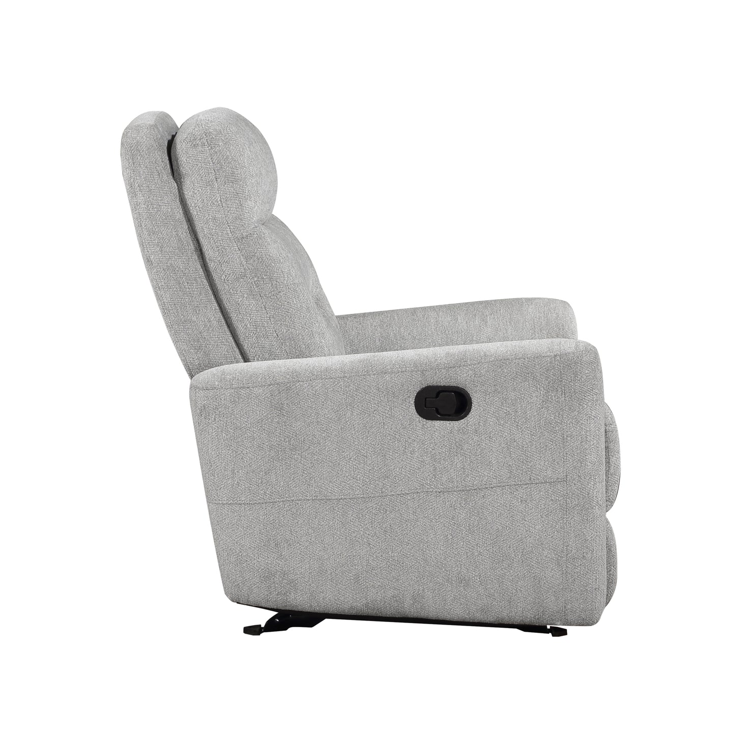 Homelegance Lyndon Glider Recliner Chair in Gray Chenille Fabric 9610GY-1