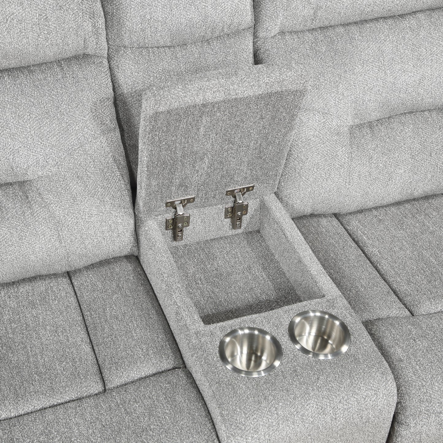Homelegance Lyndon Gray Reclining Loveseat with Center Console 9610GY-2
