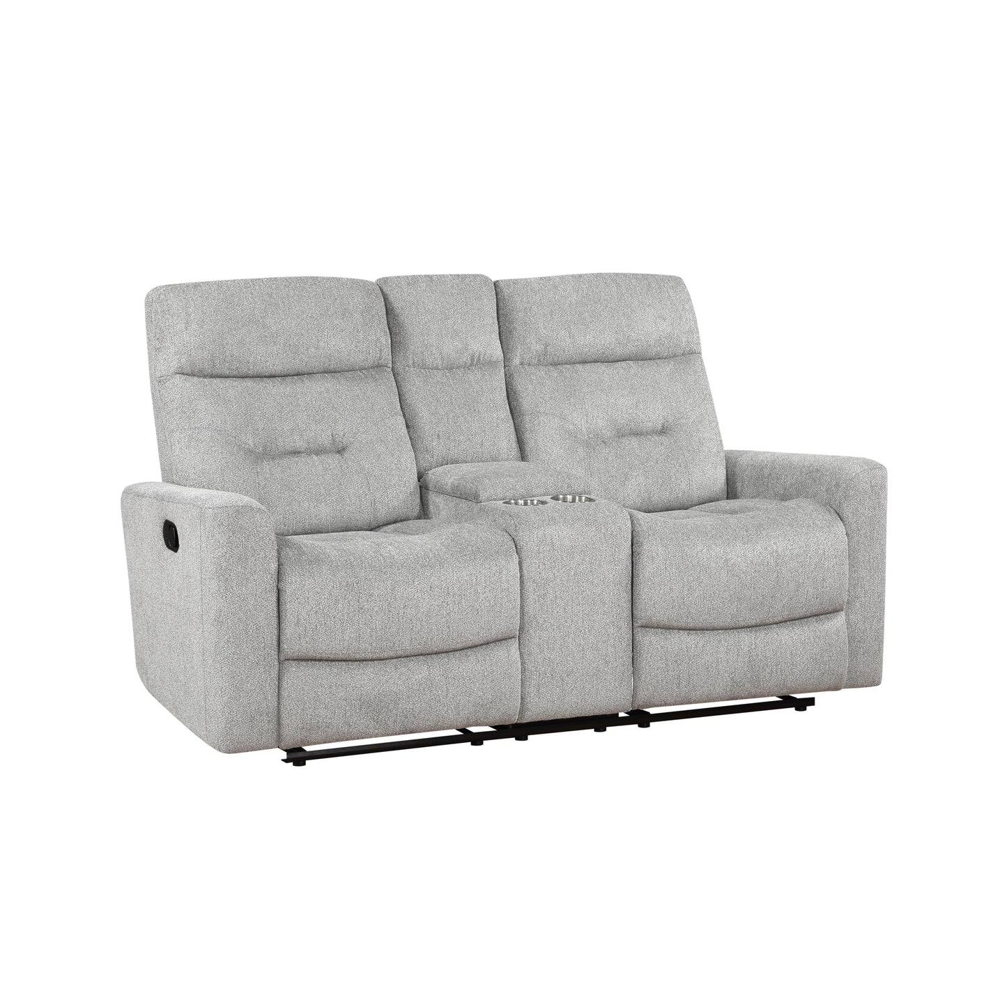 Homelegance Lyndon Gray Reclining Loveseat with Center Console 9610GY-2