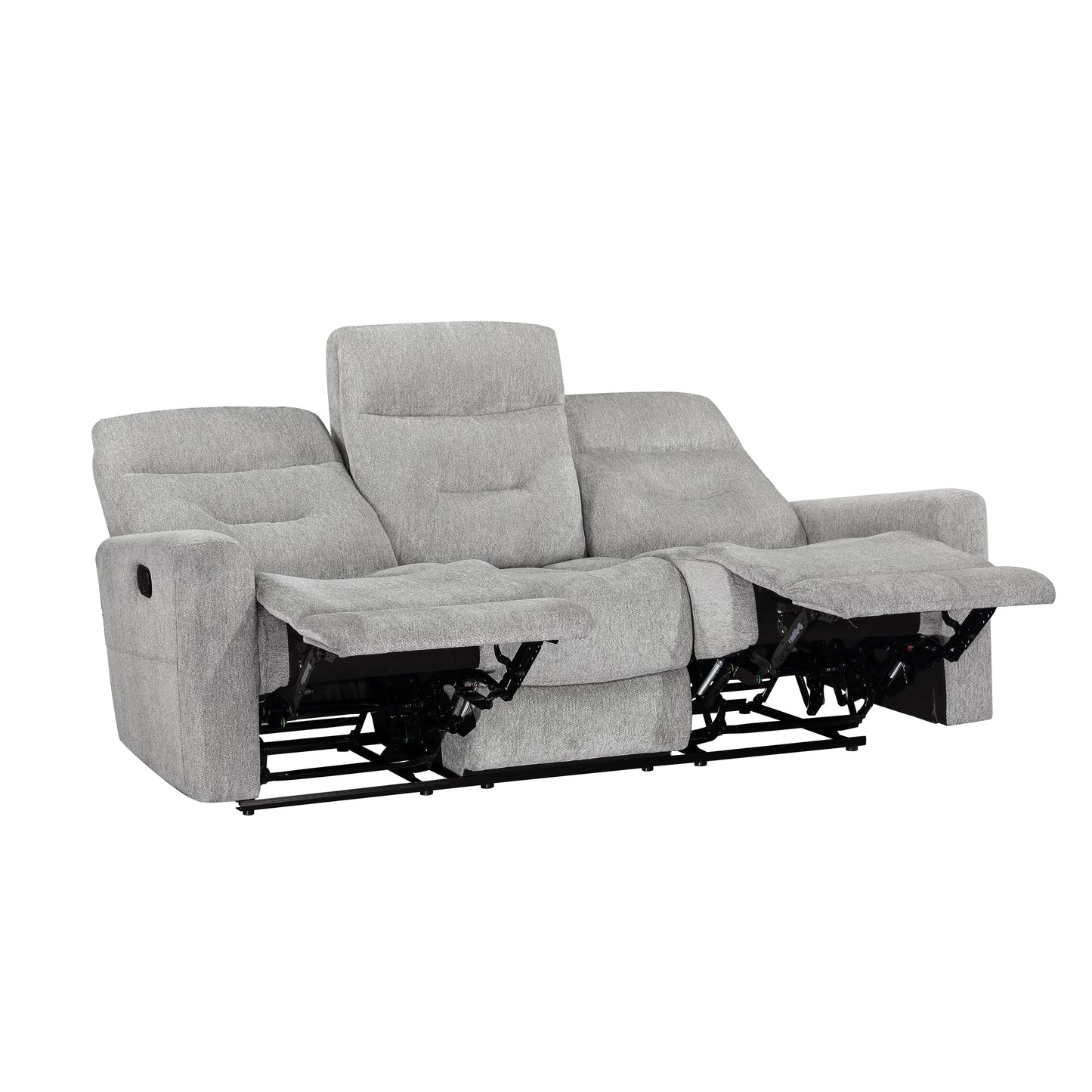 Homelegance Lyndon Gray Chenille Dual Reclining Sectional Sofa 9610GY-3