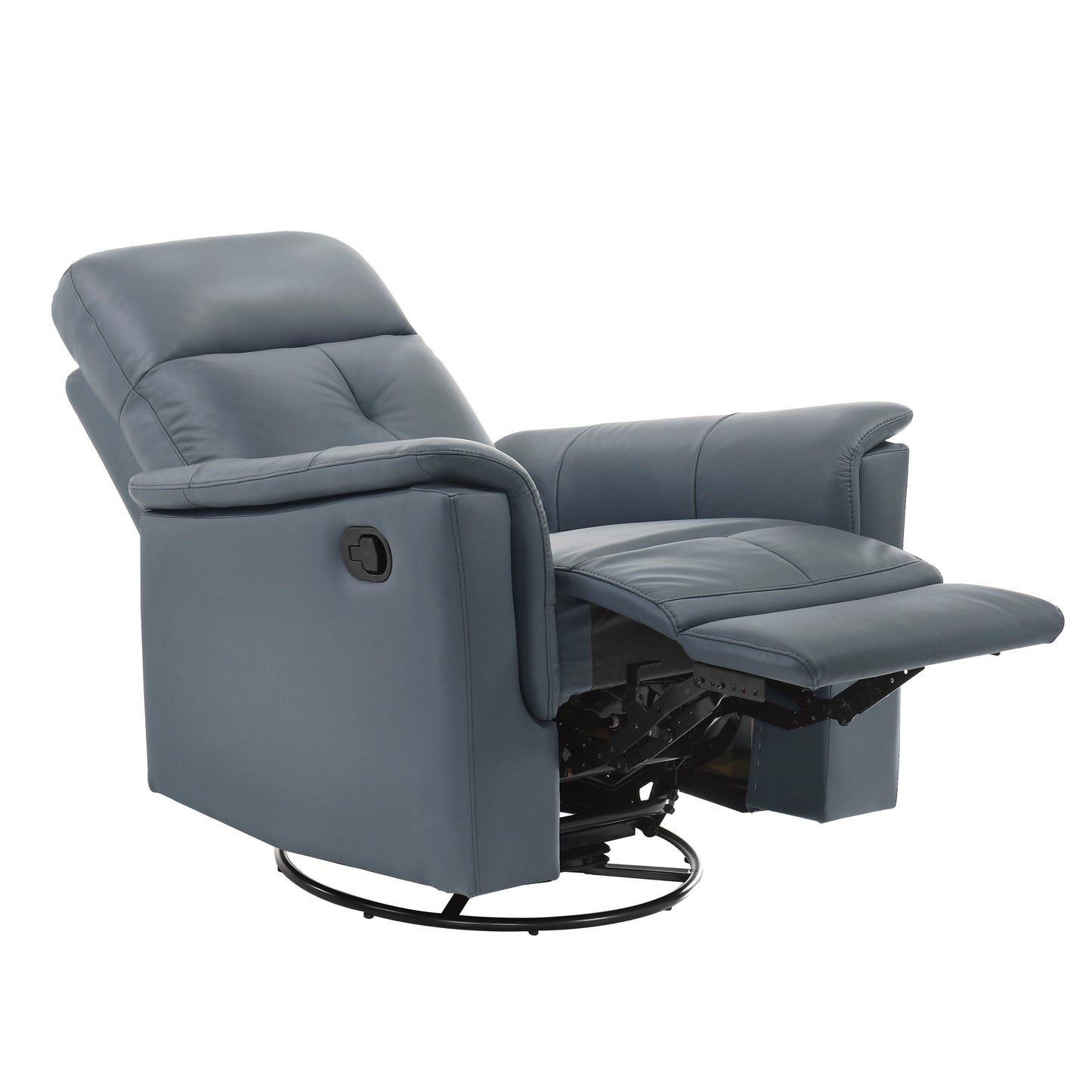 Homelegance Bristow Swivel Glider Reclining Chair in Blue Gray 9620BGY-1