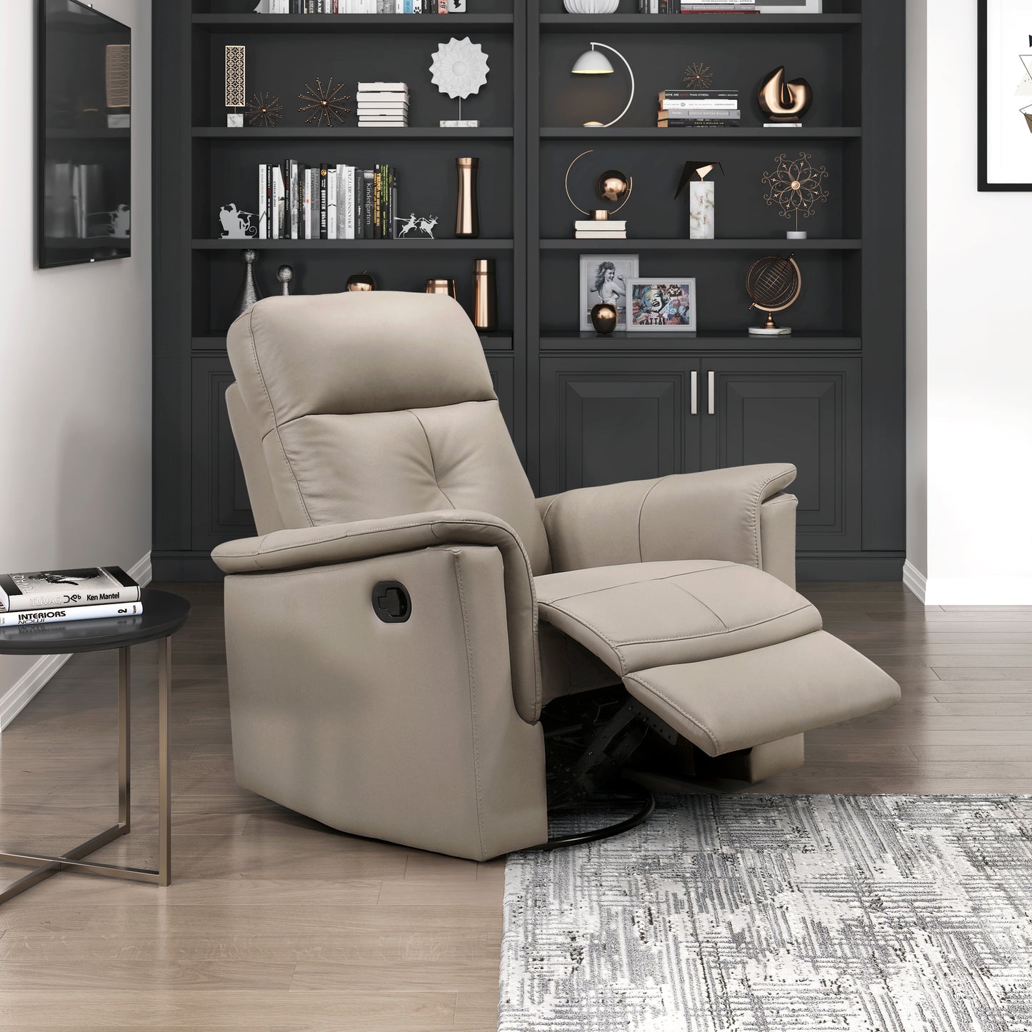 Homelegance Bristow Reclining Chair Swivel Glider in Latte 9620LTE-1