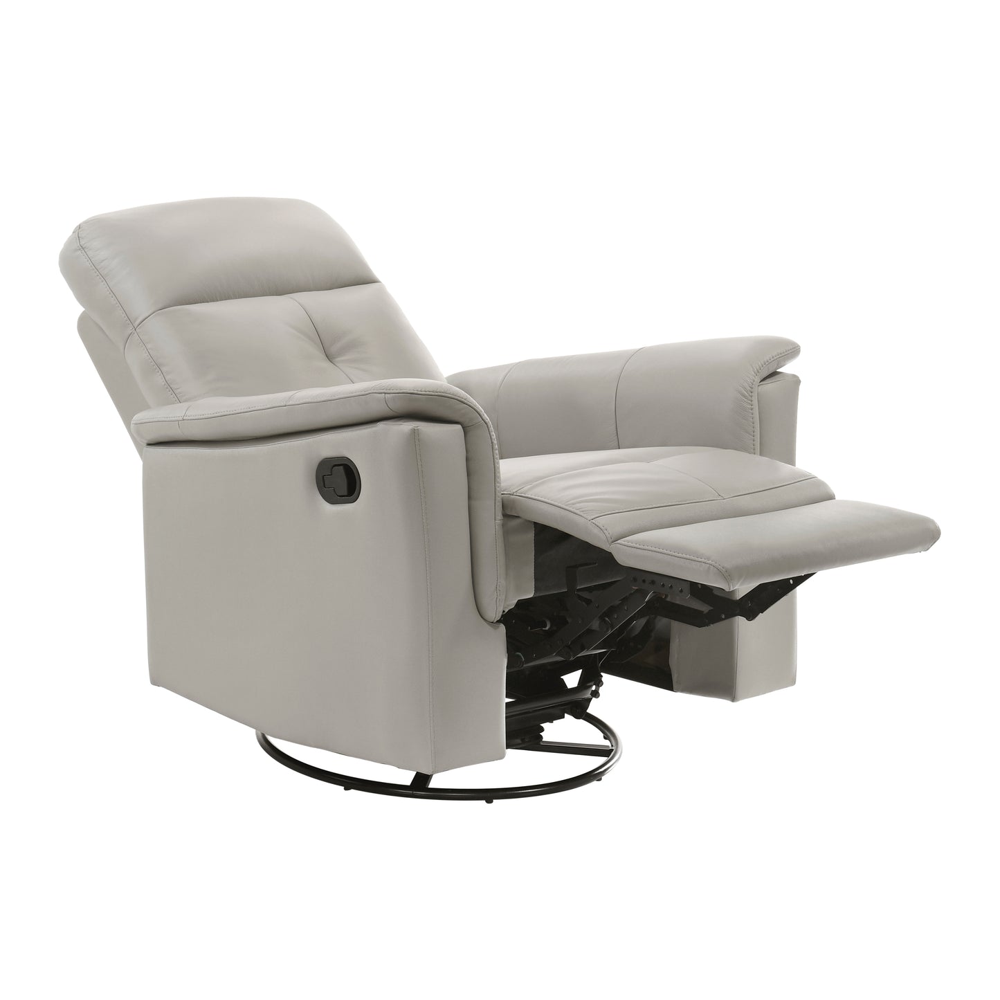 Homelegance Bristow Reclining Chair Silver Leather Swivel Glider 9620SVE-1