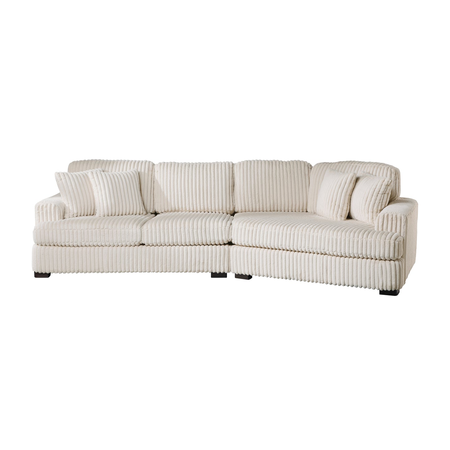 Homelegance 2-Piece Right Cuddler Sectional Sofa in Elegant Beige 9623BE-22LRU