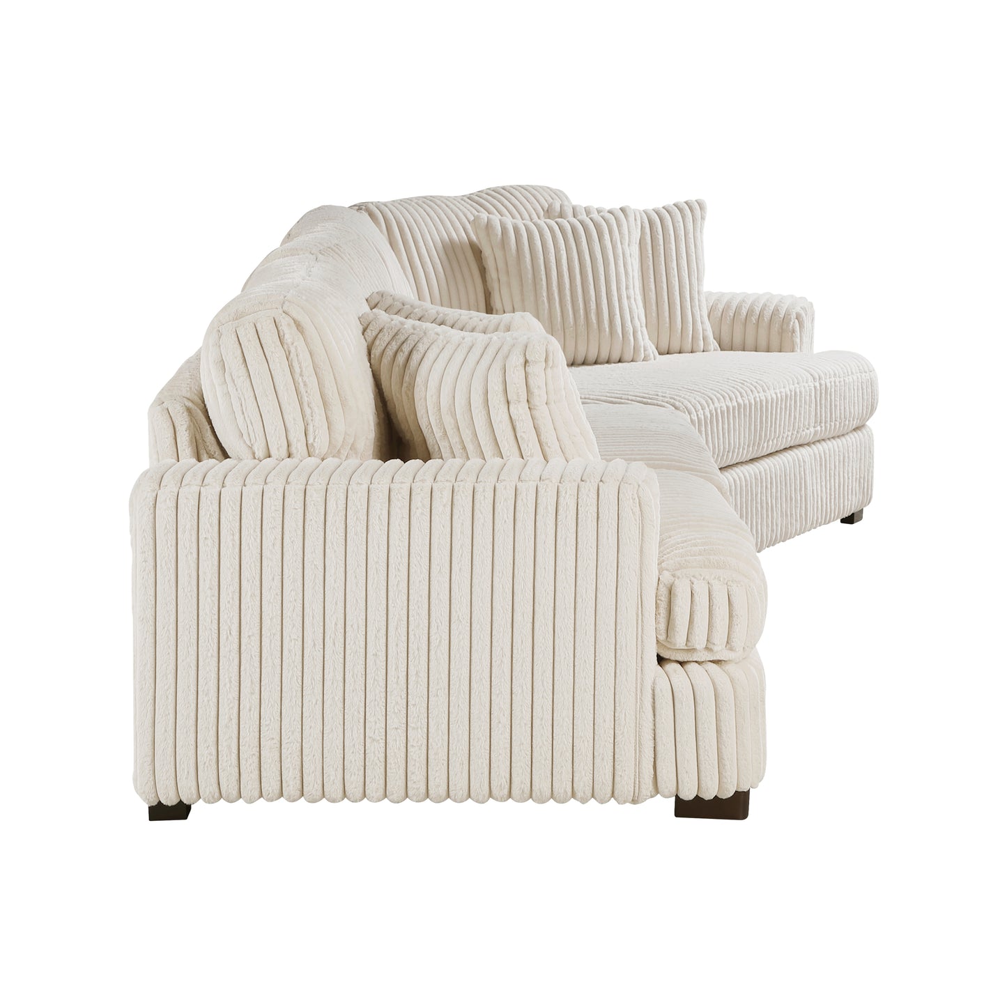 Homelegance 2-Piece Right Cuddler Sectional Sofa in Elegant Beige 9623BE-22LRU