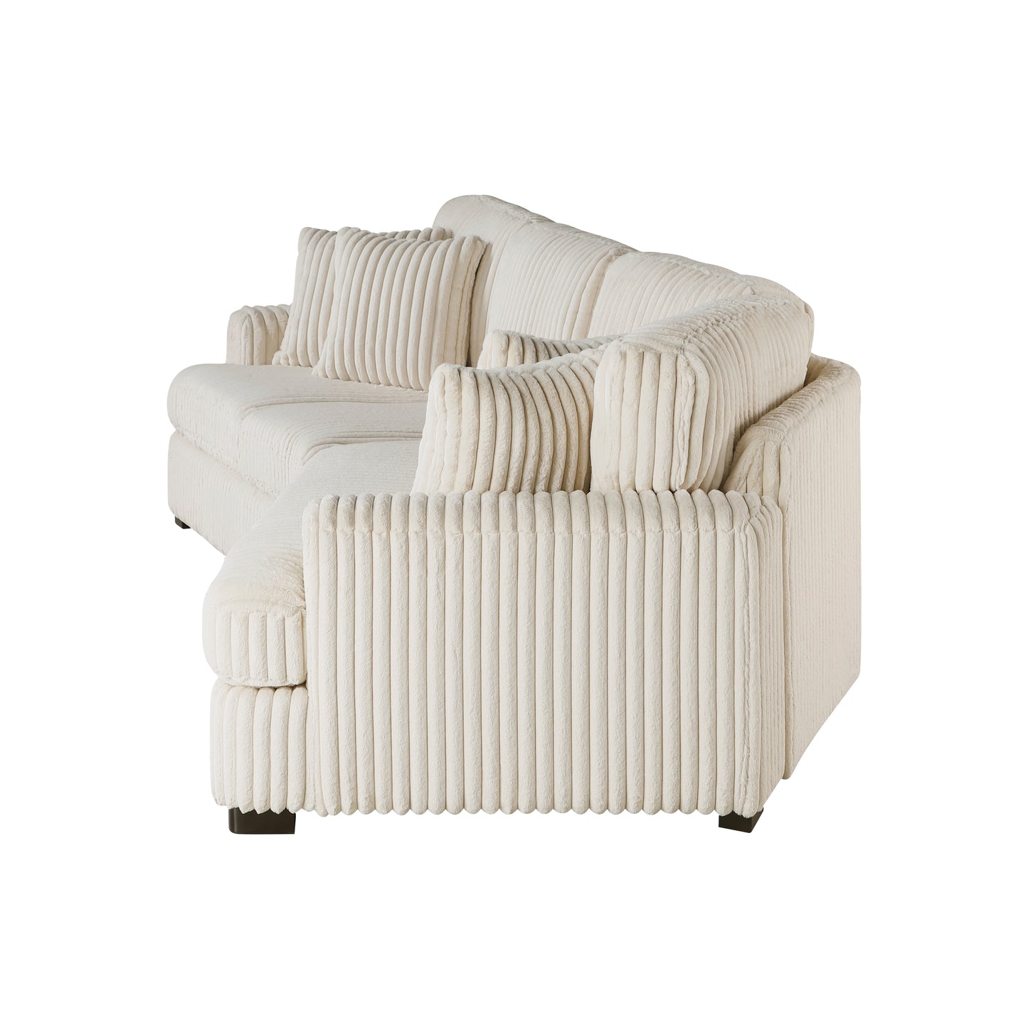 Homelegance 2-Piece Right Cuddler Sectional Sofa in Elegant Beige 9623BE-22LRU