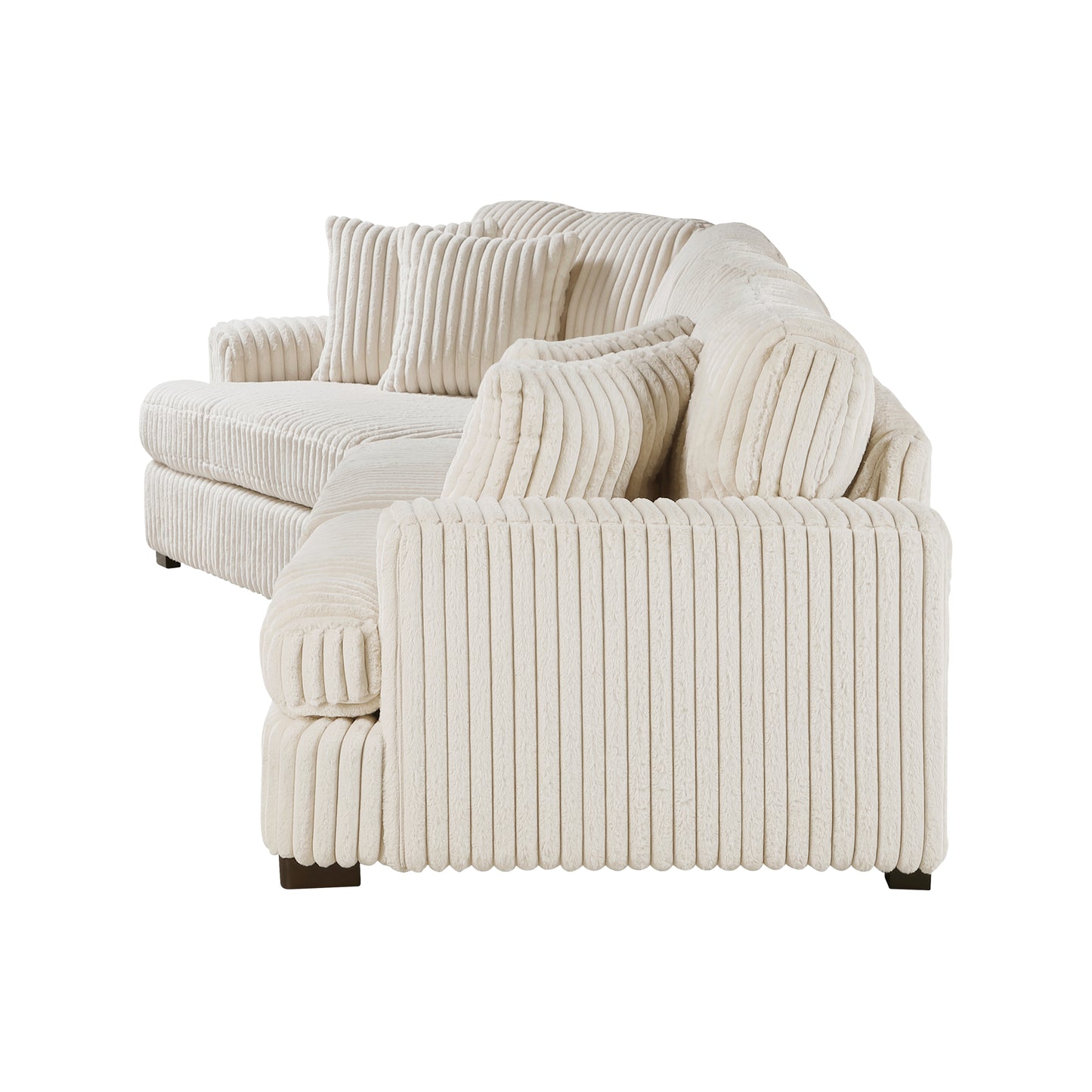 Homelegance 2-Piece Beige Sectional Sofa with Left Cuddler 9623BE-2LU2R