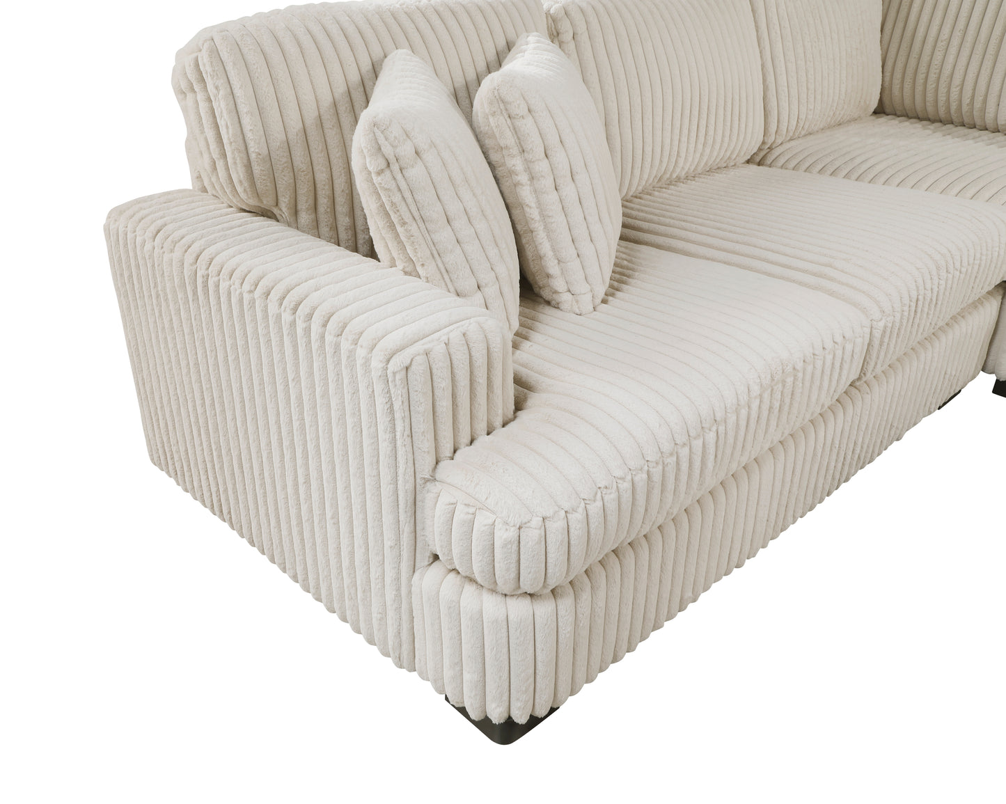 Homelegance 2-Piece Right Cuddler Sectional Sofa in Elegant Beige 9623BE-22LRU