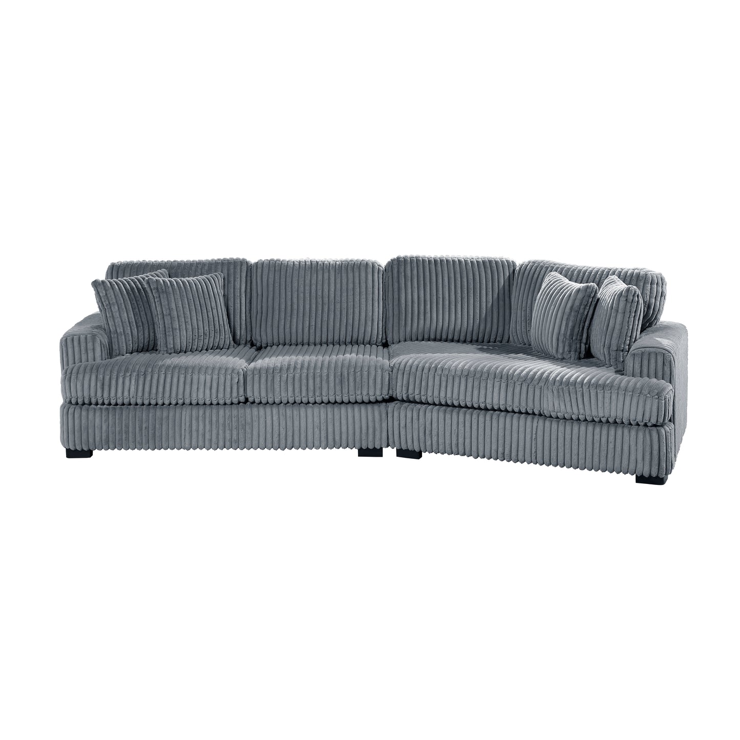Homelegance 2-Piece Gray Sectional Sofa with Right Cuddler 9623GY-22LRU