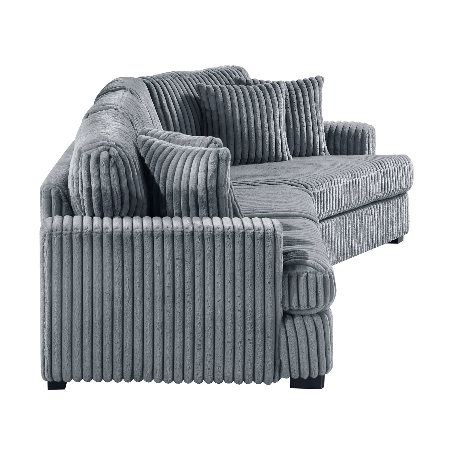 Homelegance 2-Piece Gray Sectional Sofa with Right Cuddler 9623GY-22LRU