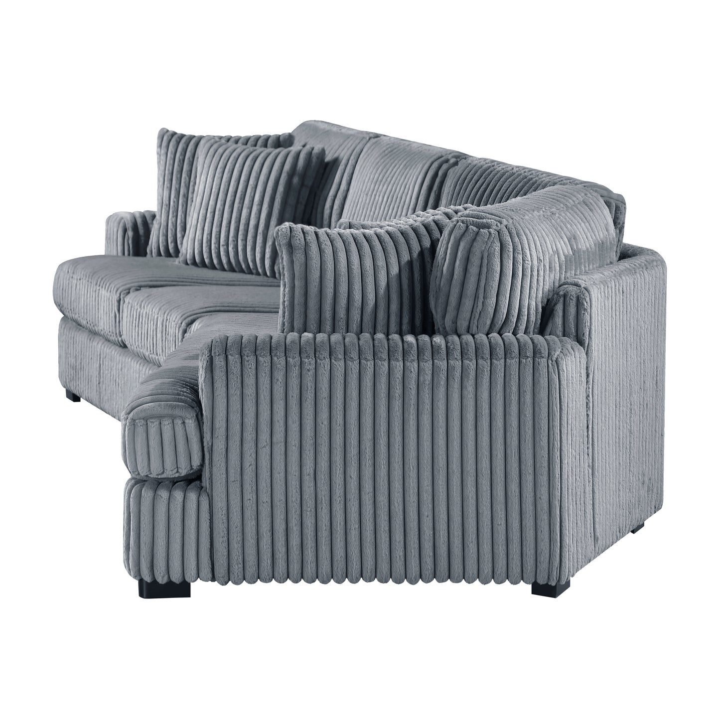 Homelegance 2-Piece Gray Sectional Sofa with Right Cuddler 9623GY-22LRU