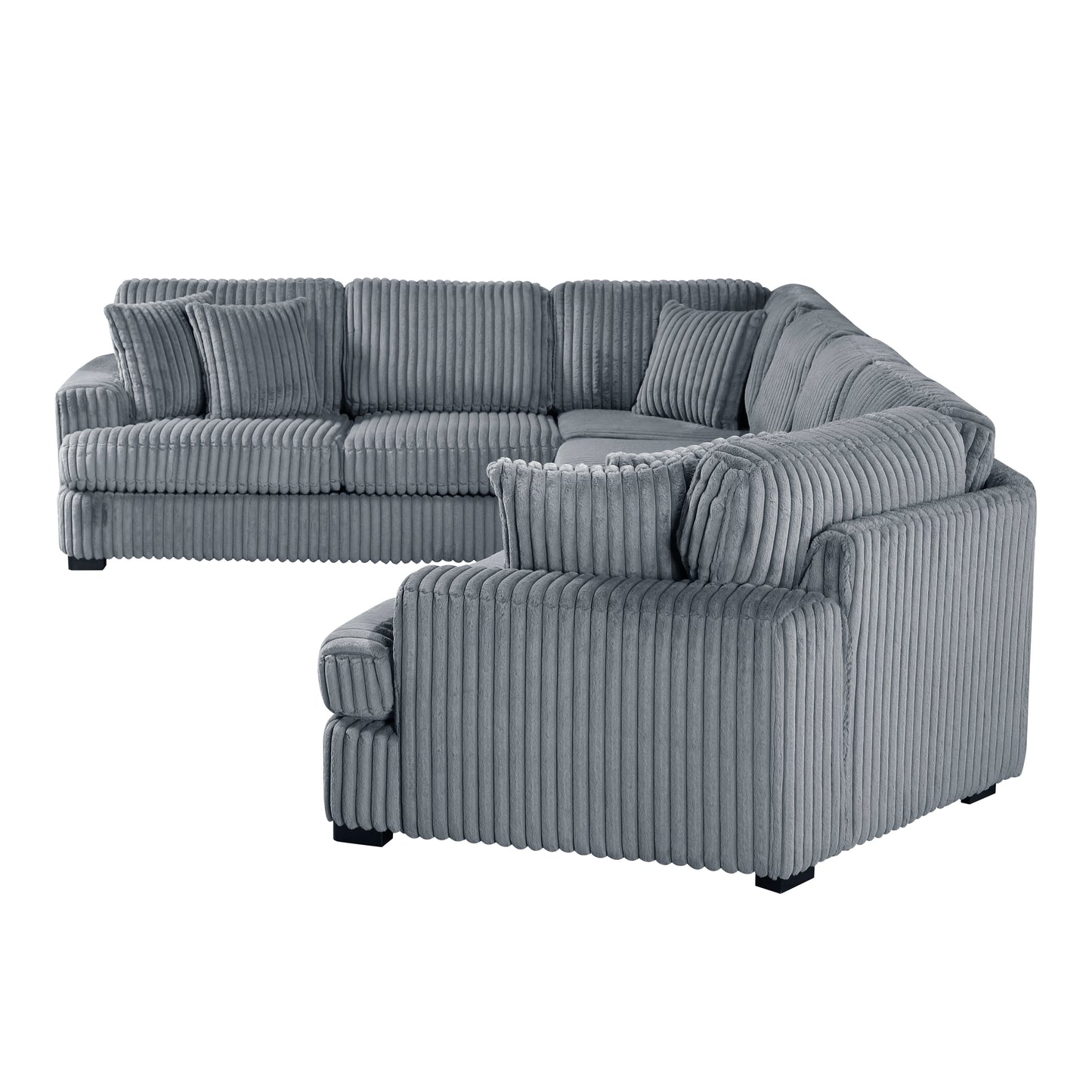 Homelegance Sectional Sofa Gray Fabric 9623GY-42LRU
