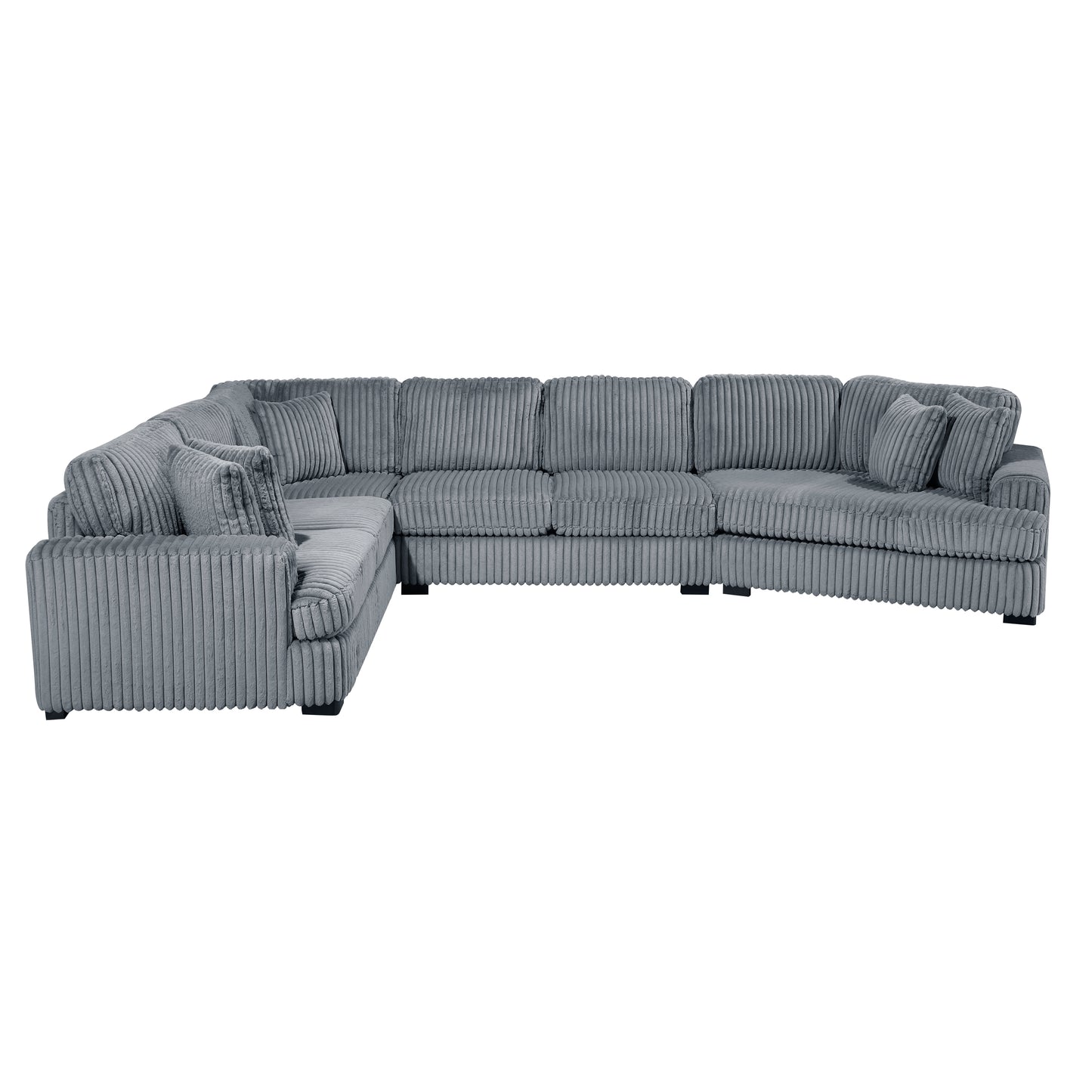 Homelegance Sectional Sofa Gray Fabric 9623GY-42LRU