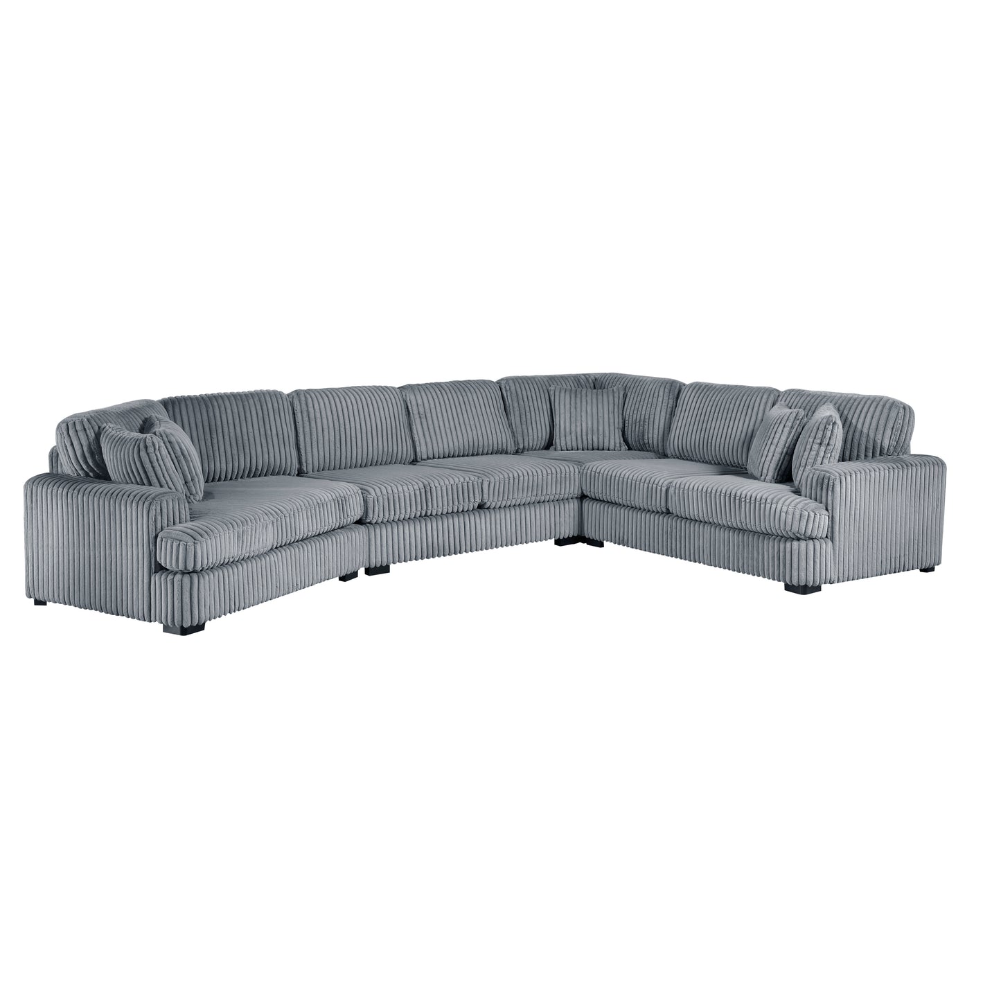 Homelegance Sectional Sofa Gray Fabric 9623GY-4LU2R