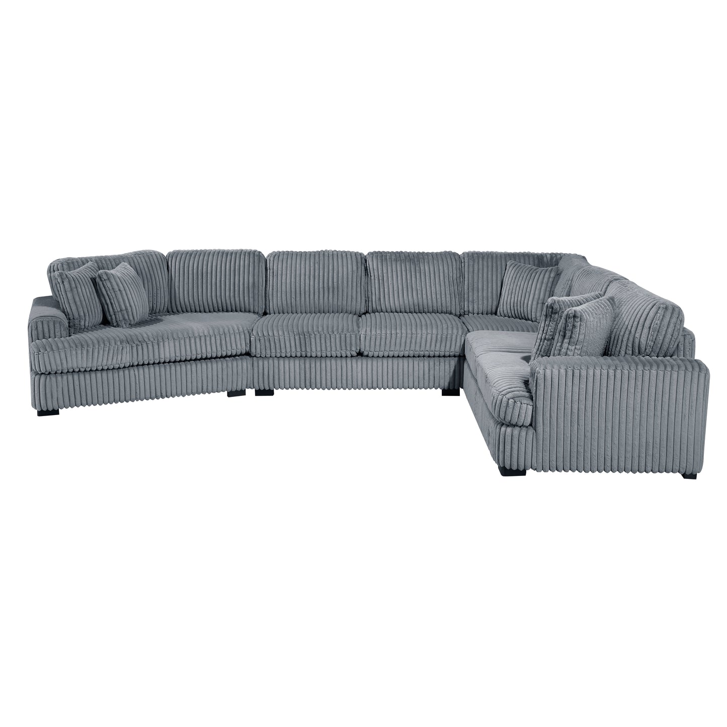 Homelegance Sectional Sofa Gray Fabric 9623GY-4LU2R