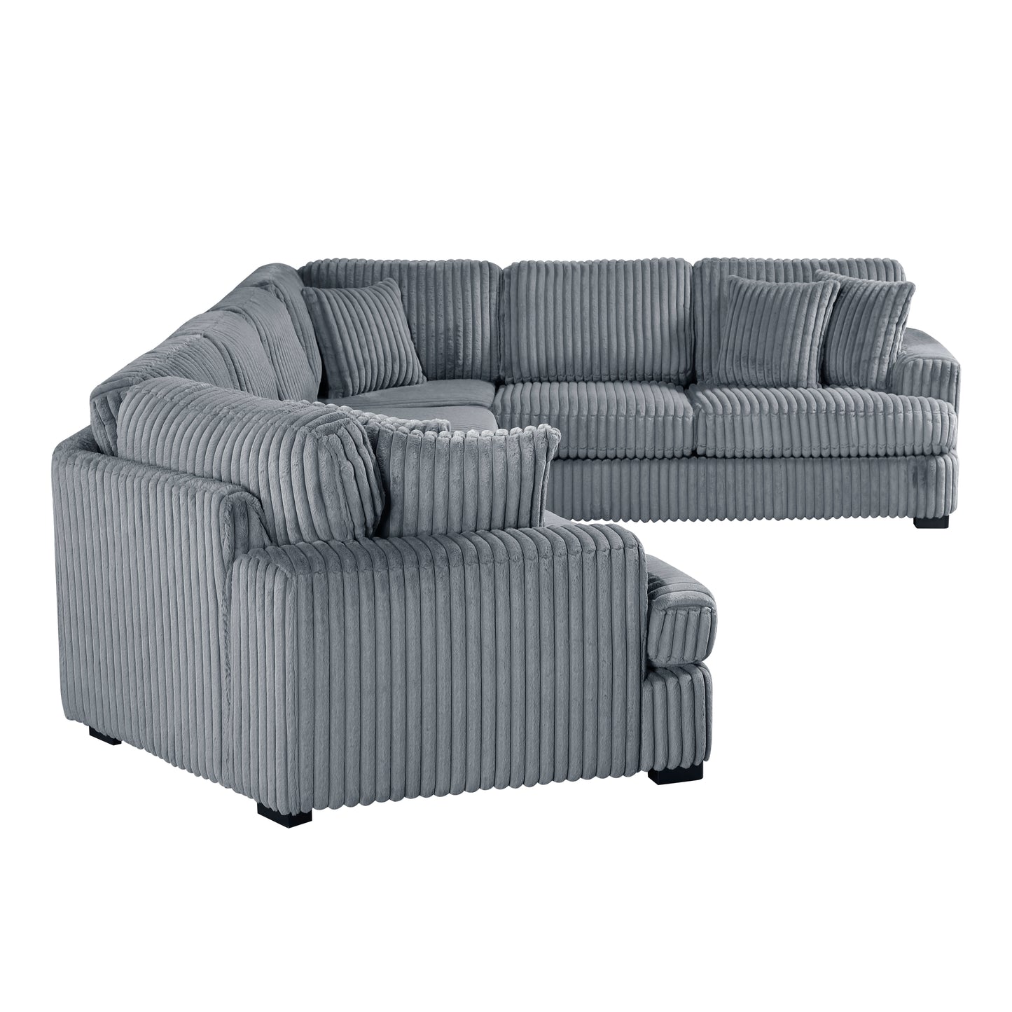 Homelegance Sectional Sofa Gray Fabric 9623GY-4LU2R