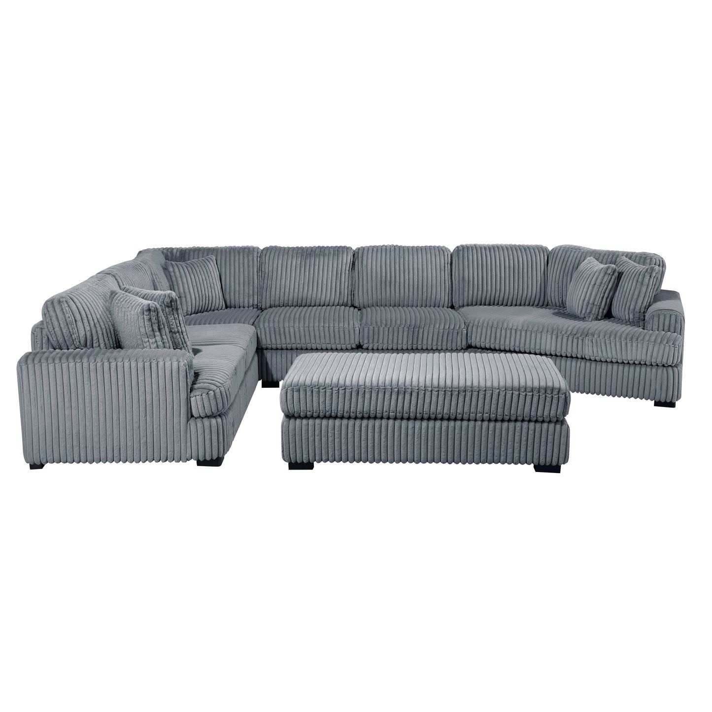 Homelegance Sectional Sofa Gray Fabric 9623GY-52LRU