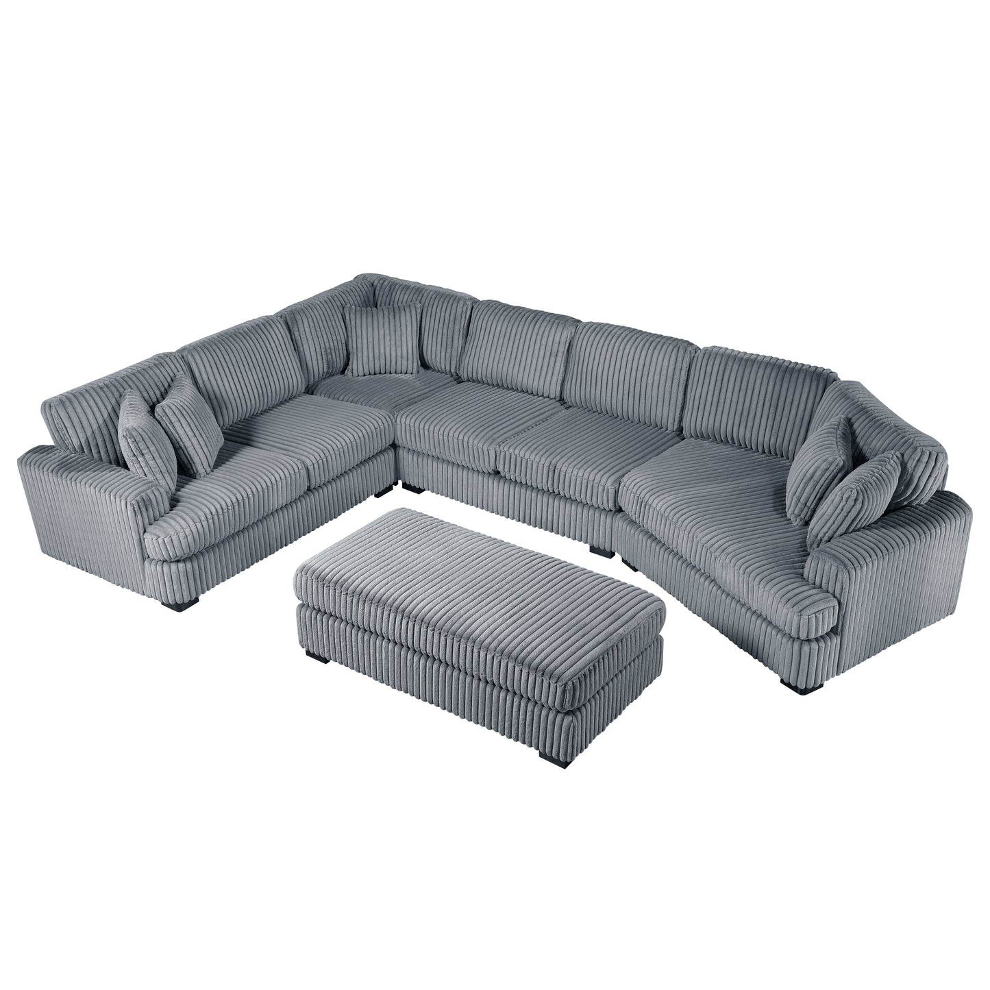 Homelegance Sectional Sofa Gray Fabric 9623GY-52LRU