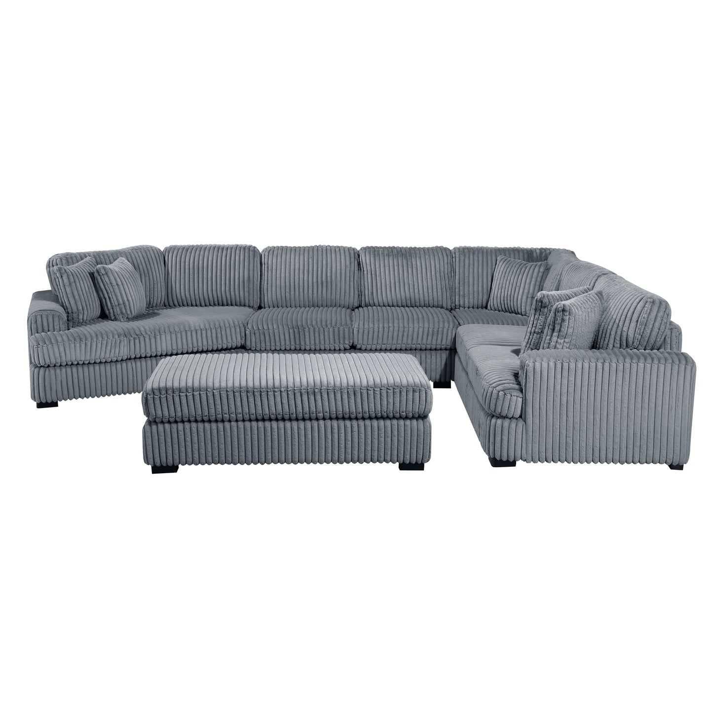 Homelegance Sectional Sofa Gray Fabric 9623GY-5LU2R