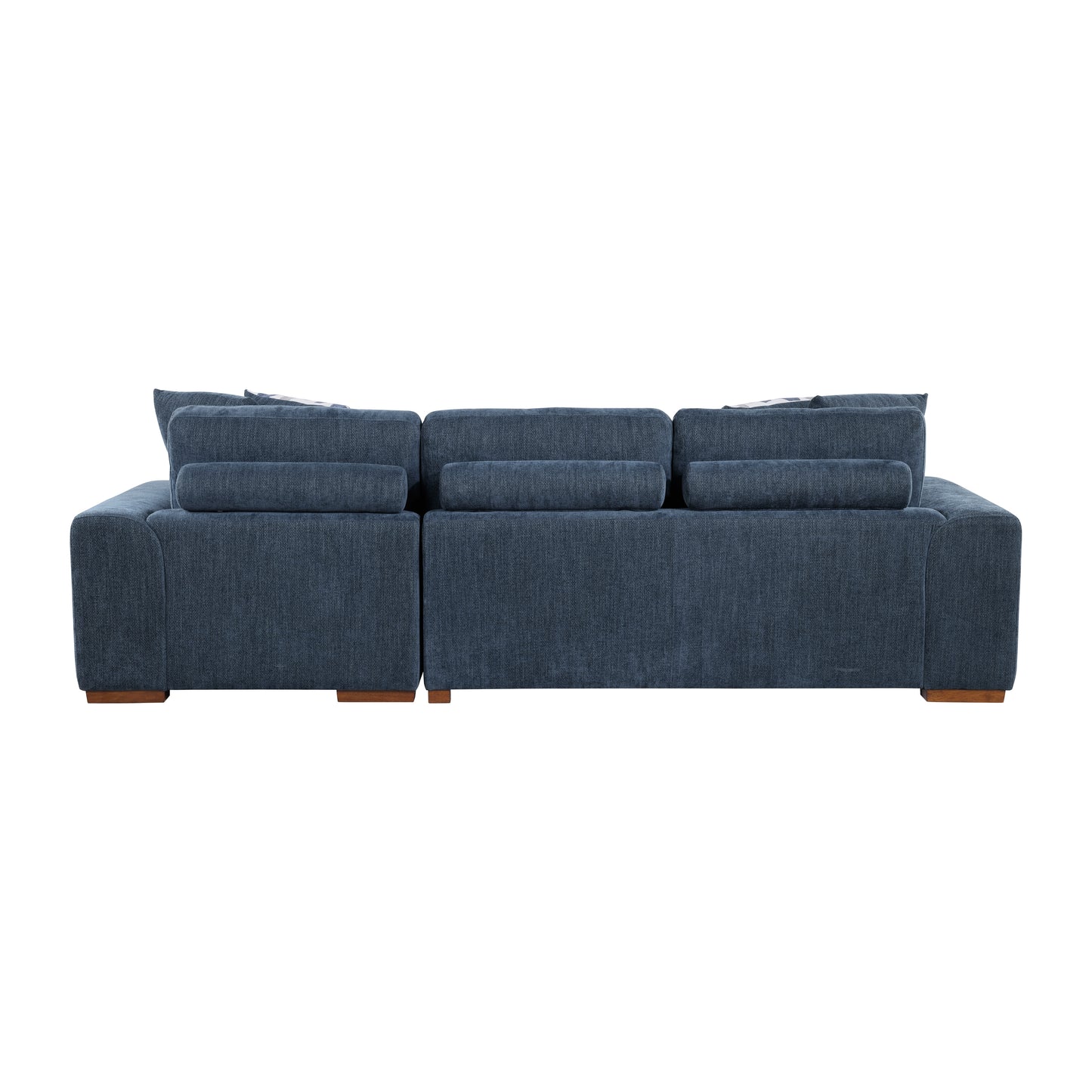 Homelegance Raife Blue Chenille Sectional Sofa with Pull-Out Bed and Storage 9624BU-32LRC