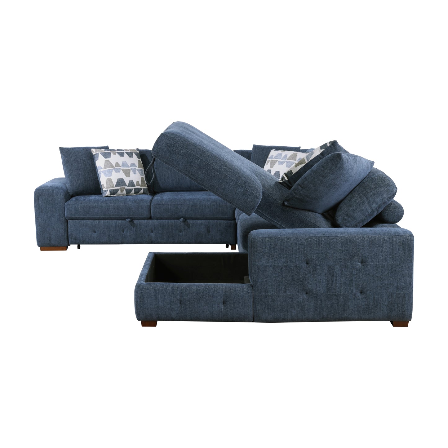Homelegance Raife Sectional Sofa in Blue 9624BU-42LRC
