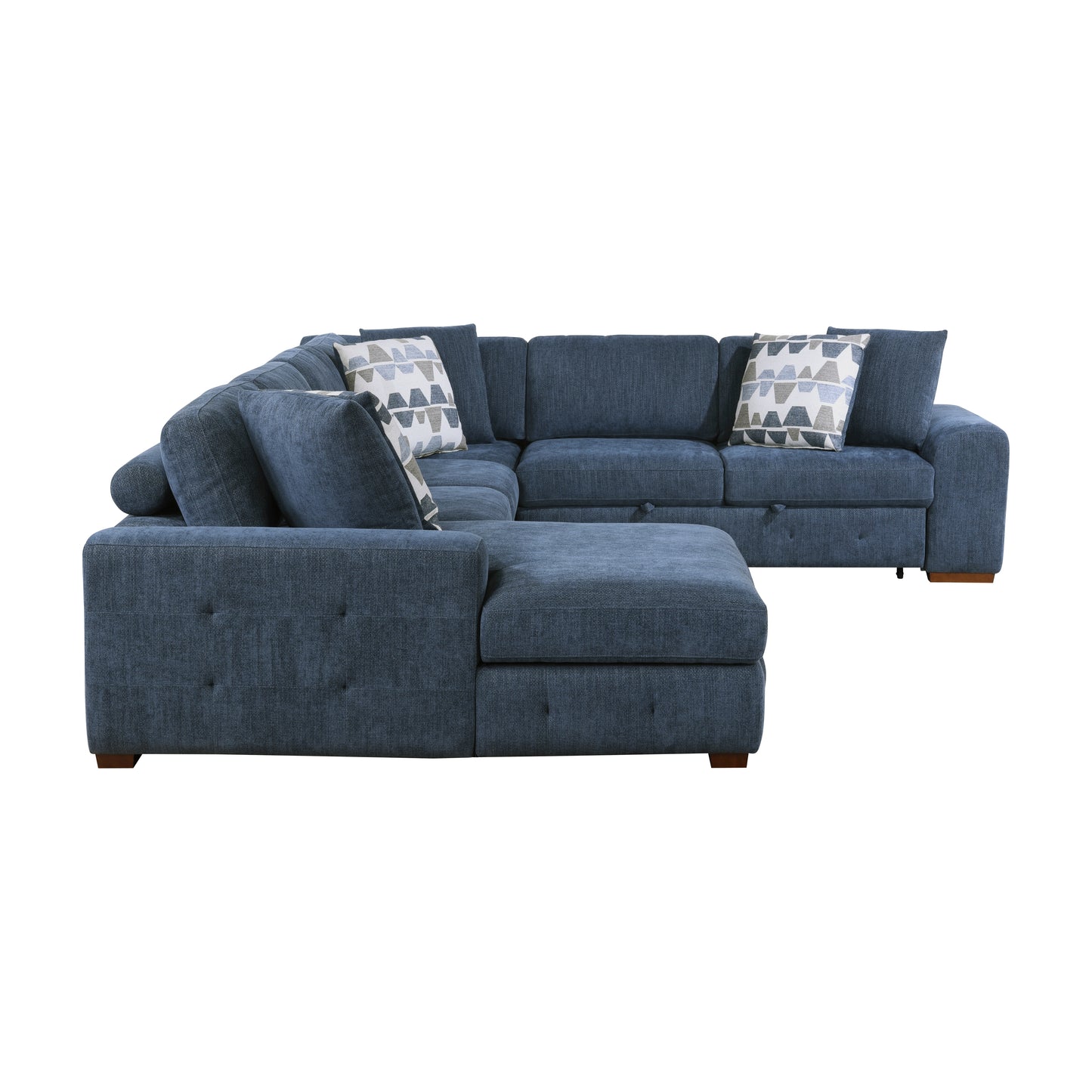 Homelegance Raife Sectional Sofa in Blue 9624BU-5LC2R