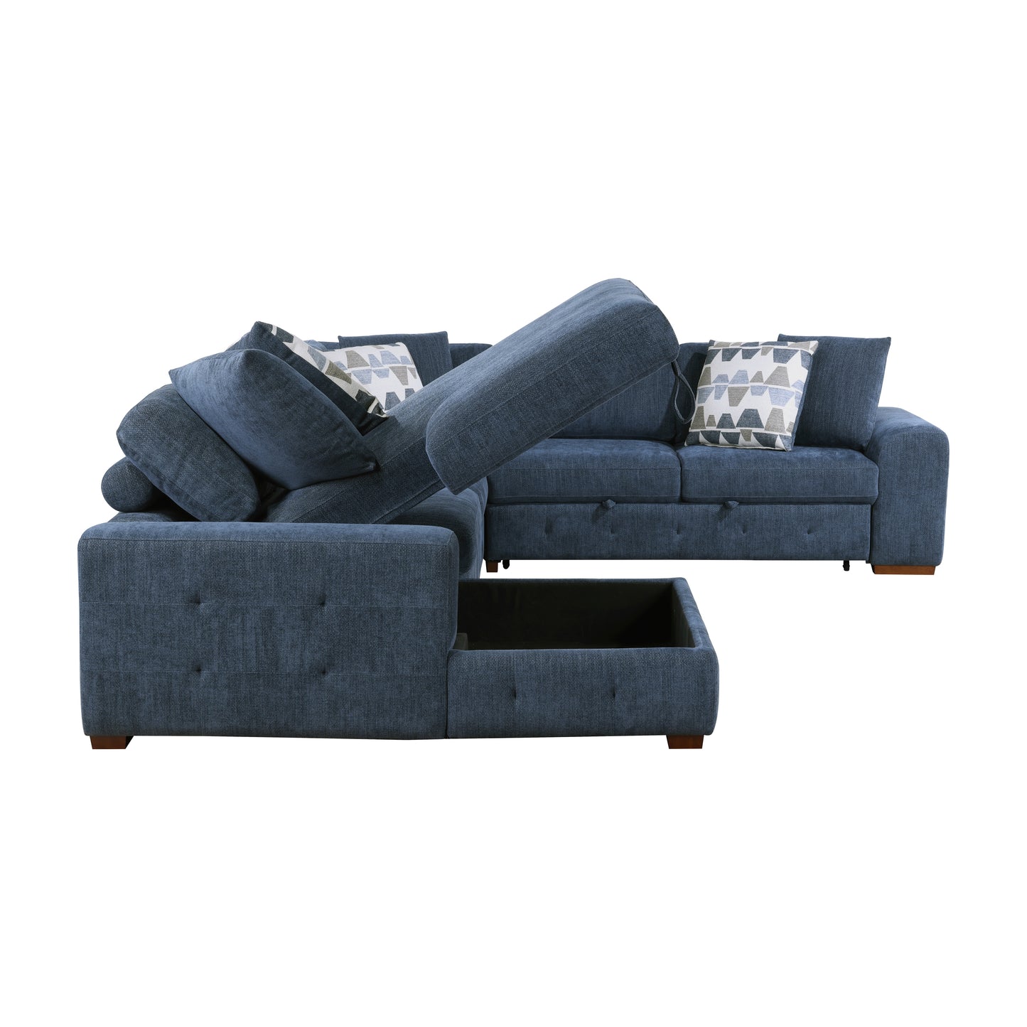 Homelegance Raife Sectional Sofa in Blue 9624BU-5LC2R