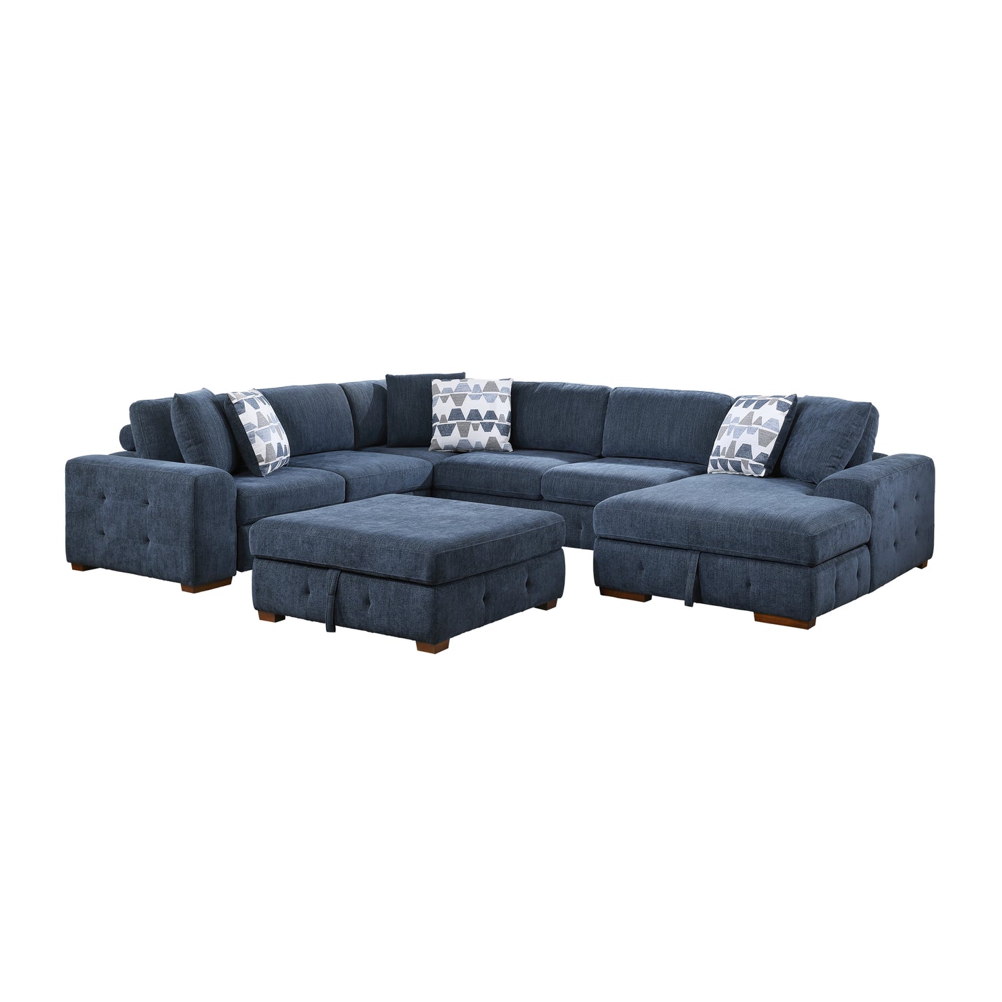 Homelegance Raife Sectional Sofa in Blue Upholstery 9624BU-52LRC