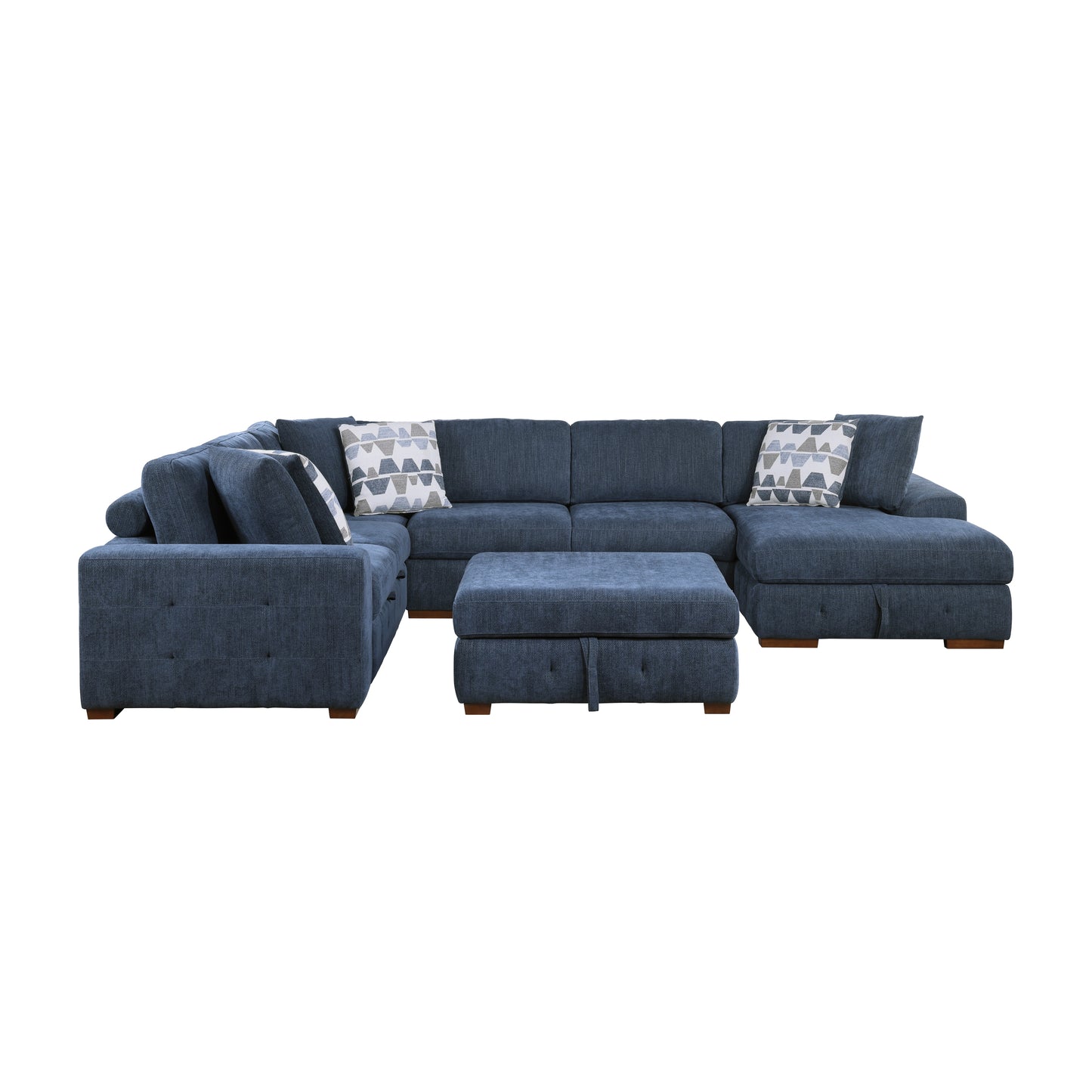 Homelegance Raife Sectional Sofa in Blue Upholstery 9624BU-52LRC