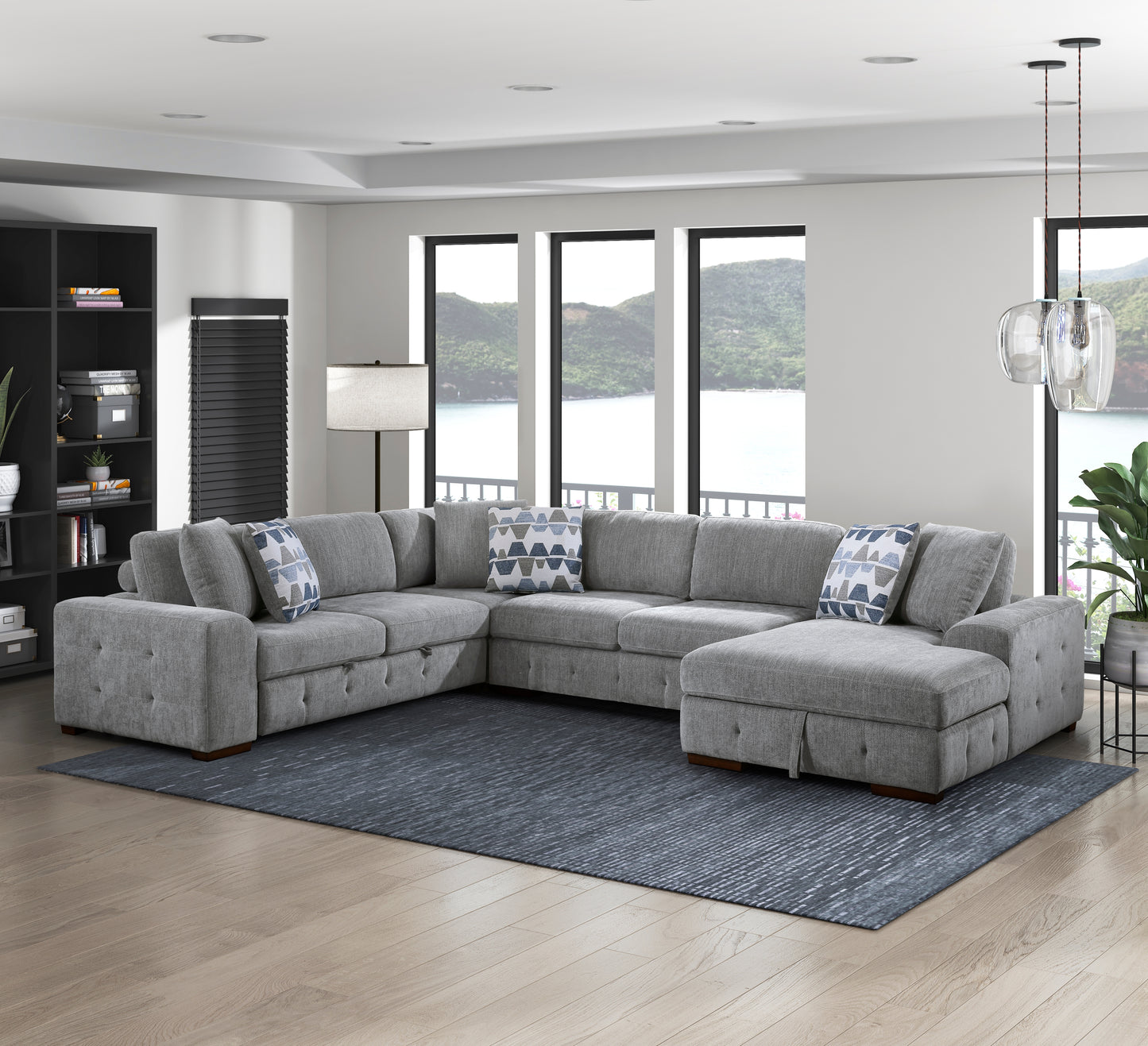 Homelegance Raife Sectional Sofa in Gray 9624GY-42LRC for Stylish Living