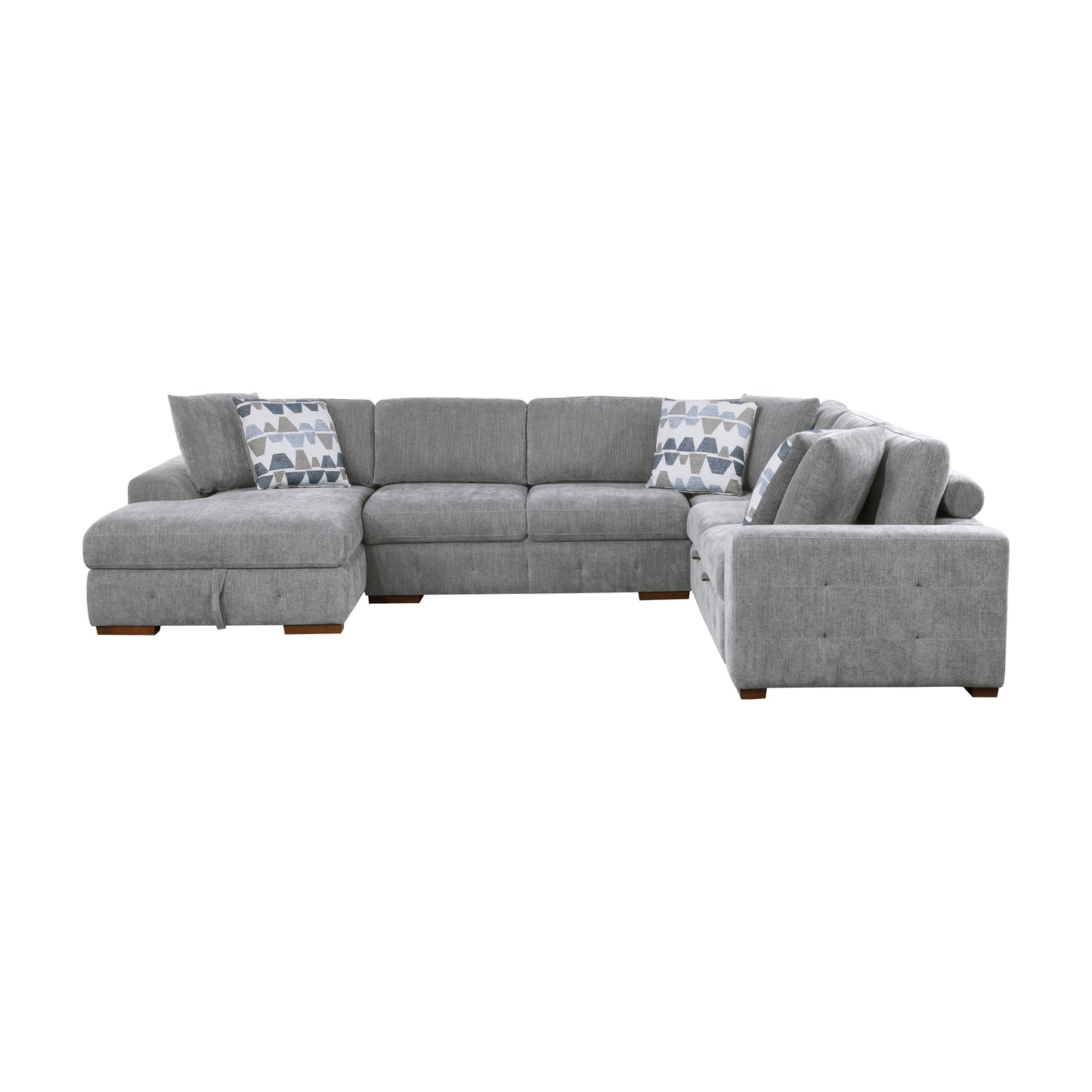 Homelegance Raife Sectional Sofa in Gray 9624GY-42RLC