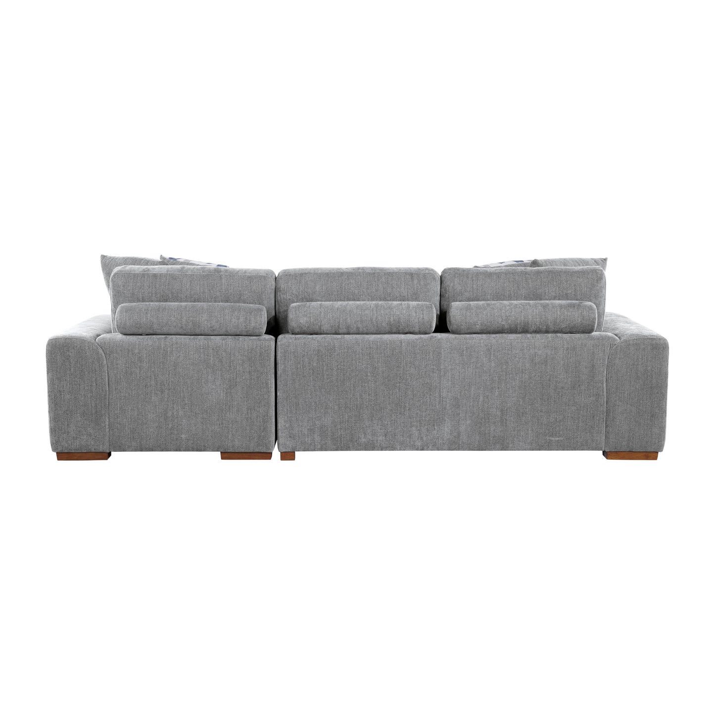 Homelegance Raife Gray Chenille Sectional Sofa with Pull-Out Bed and Storage 9624GY-32LRC