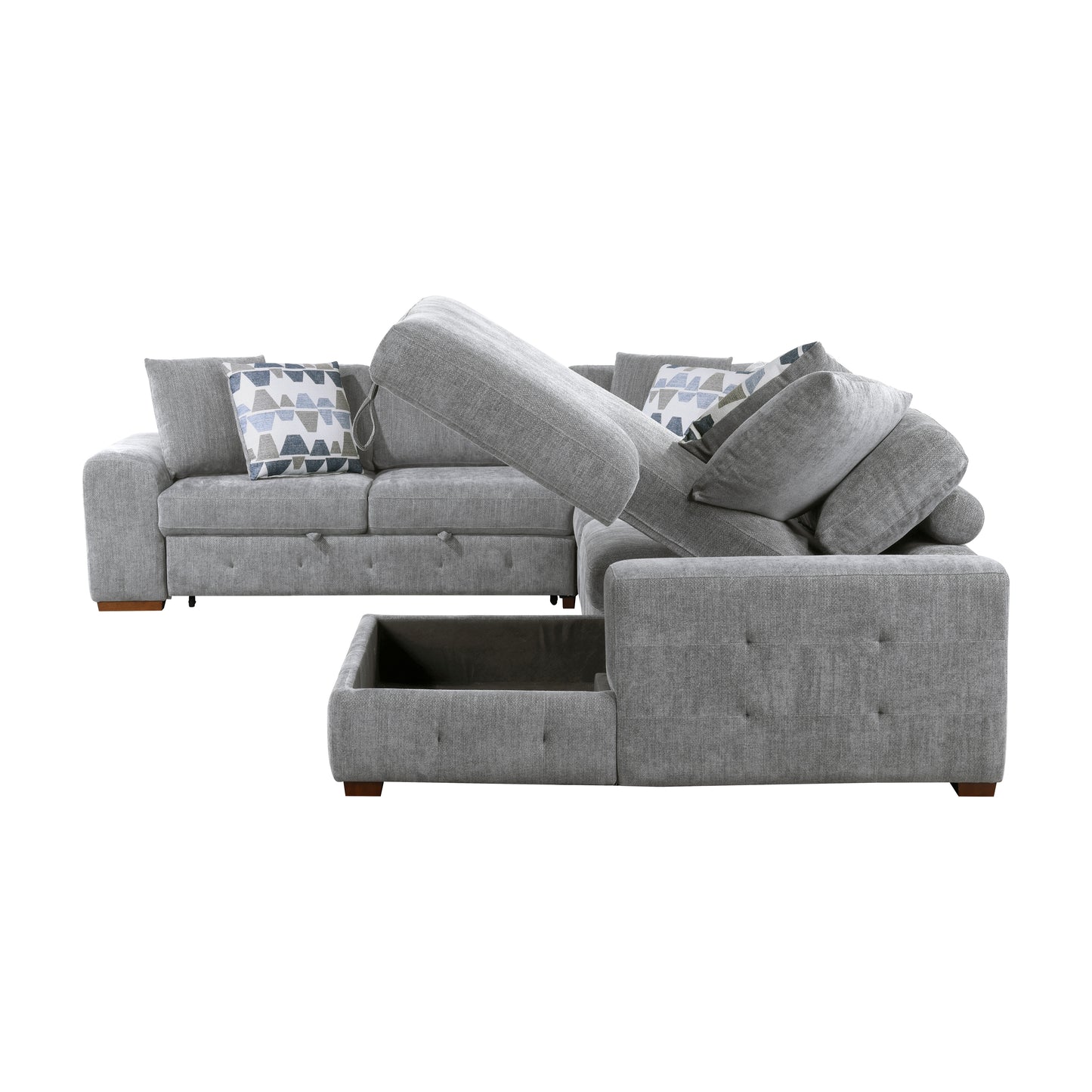 Homelegance Raife Sectional Sofa in Gray 9624GY-52LRC for Stylish Living