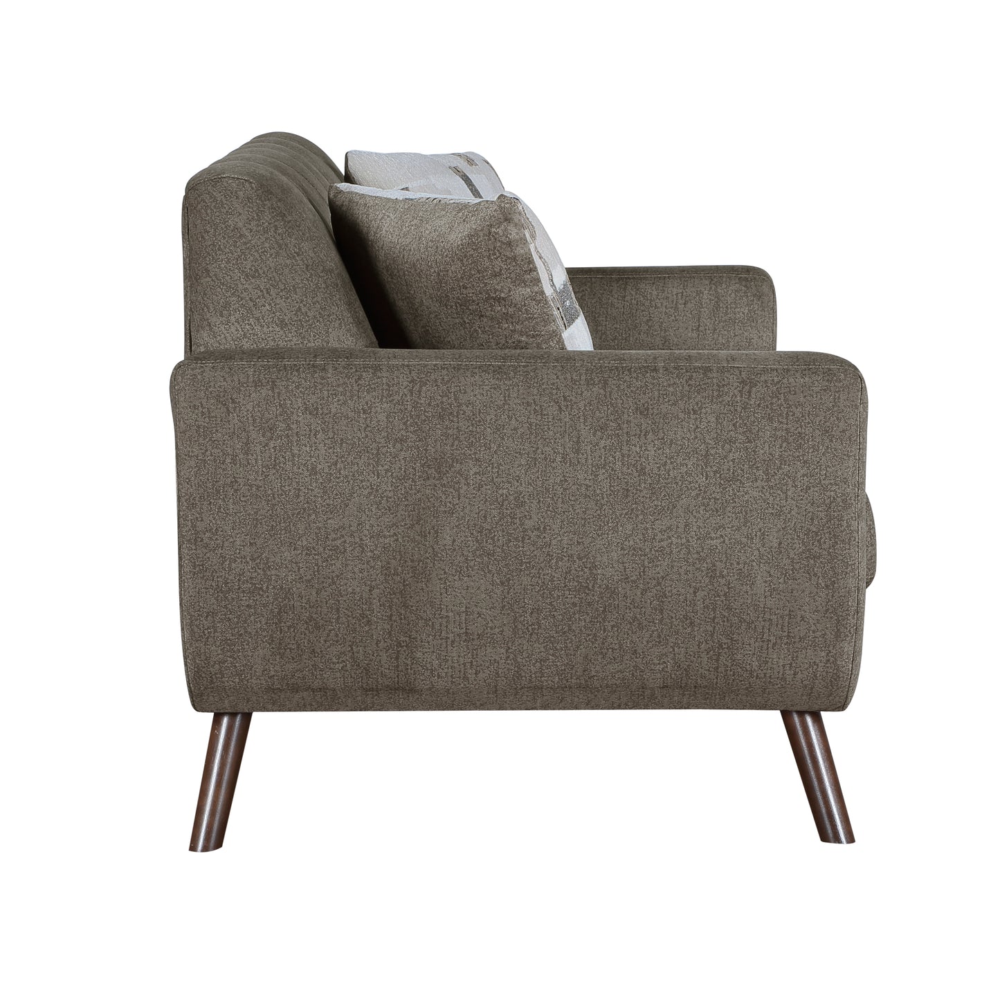 Homelegance Janne Loveseat in Brown Textured Microfiber 9627CAF-2