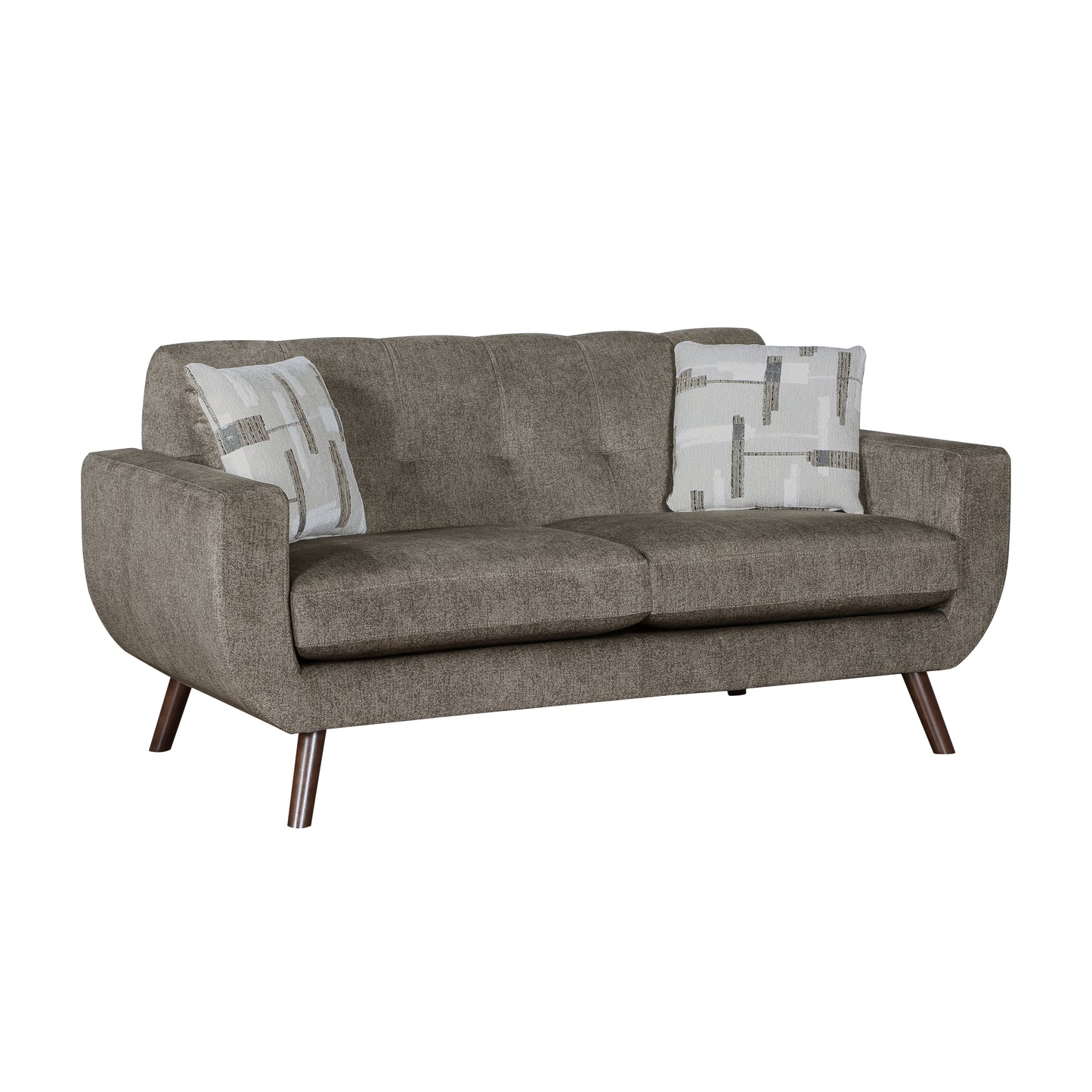 Homelegance Janne Loveseat in Brown Textured Microfiber 9627CAF-2