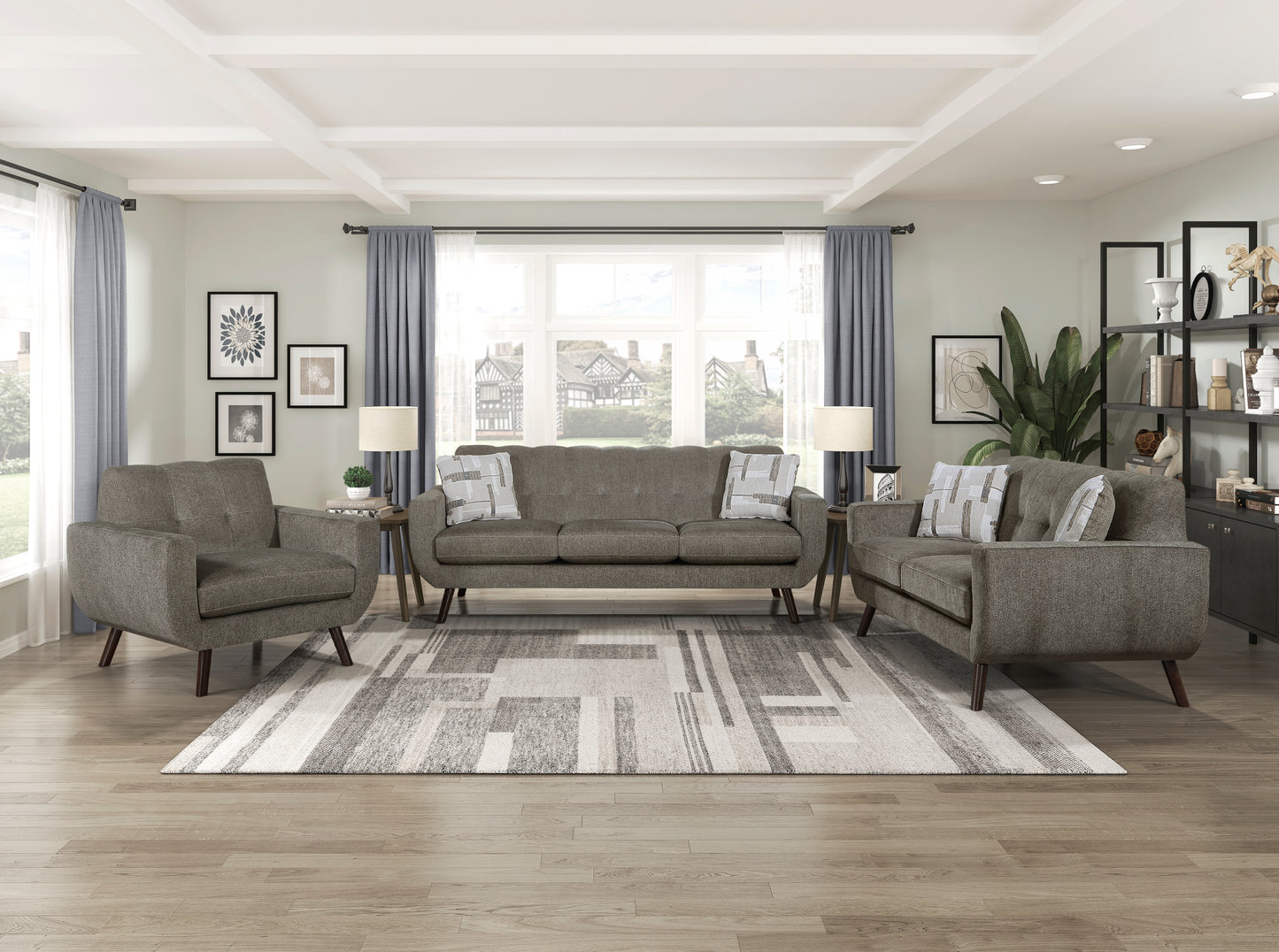 Homelegance Janne Loveseat in Brown Textured Microfiber 9627CAF-2