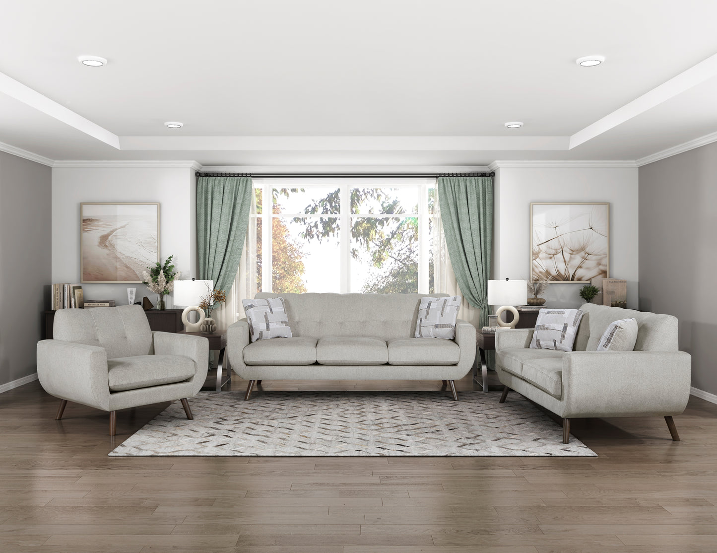 Homelegance Janne Accent Chair in Tan Textured Microfiber 9627TAN-1