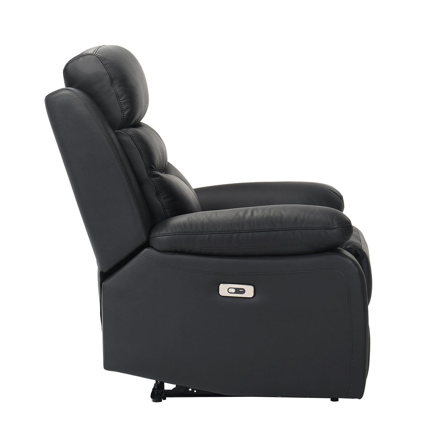 Homelegance Hancock Reclining Chair Power Recliner in Black 9628BLK-1PW